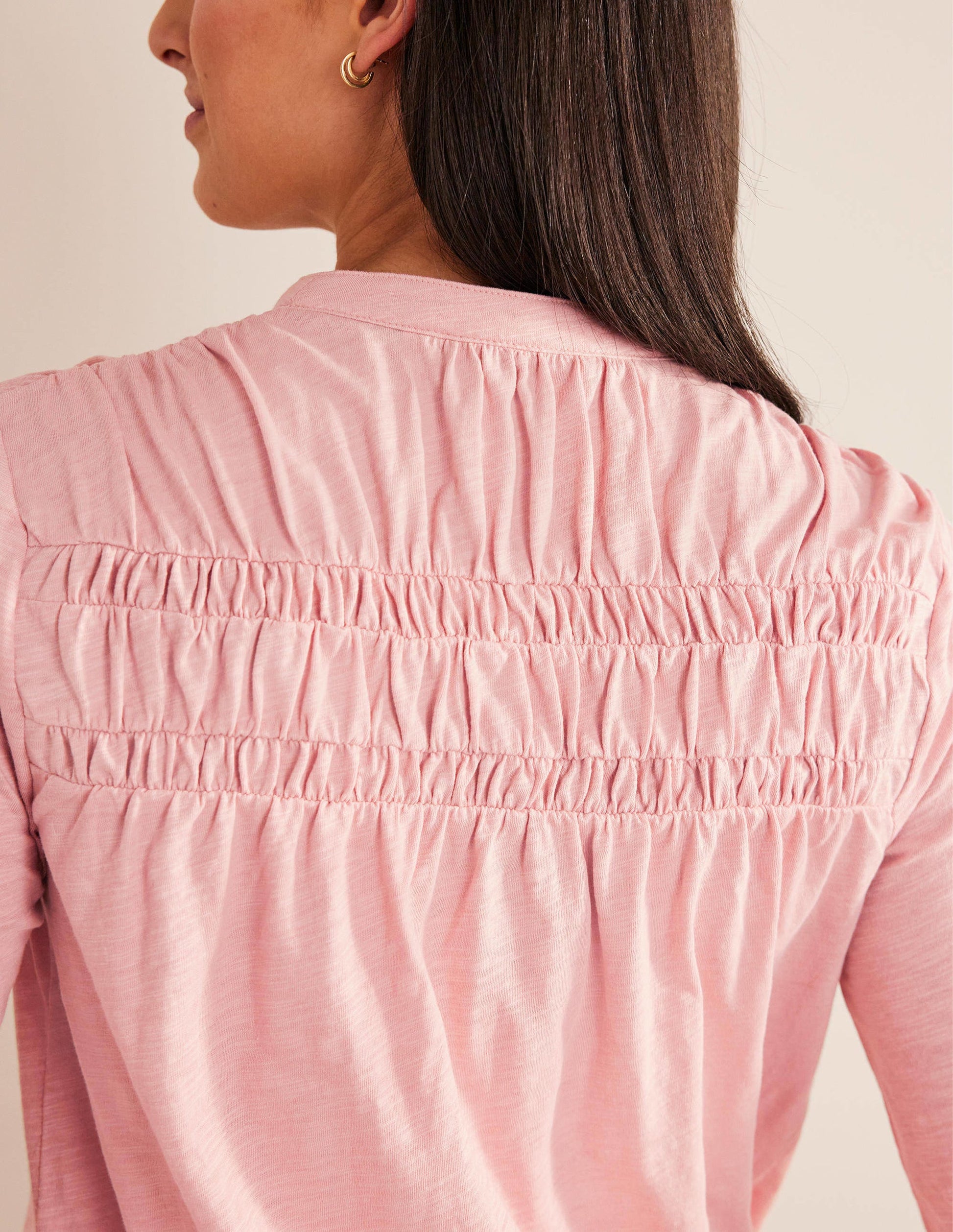 Ruched Yoke Detail Shirt-Milkshake-2