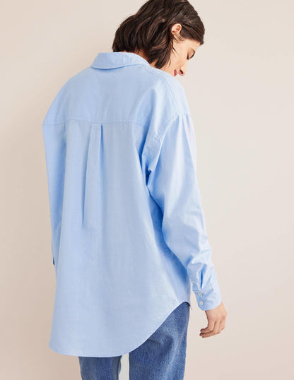 Oversized Cotton Shirt-Chambray Oxford-3