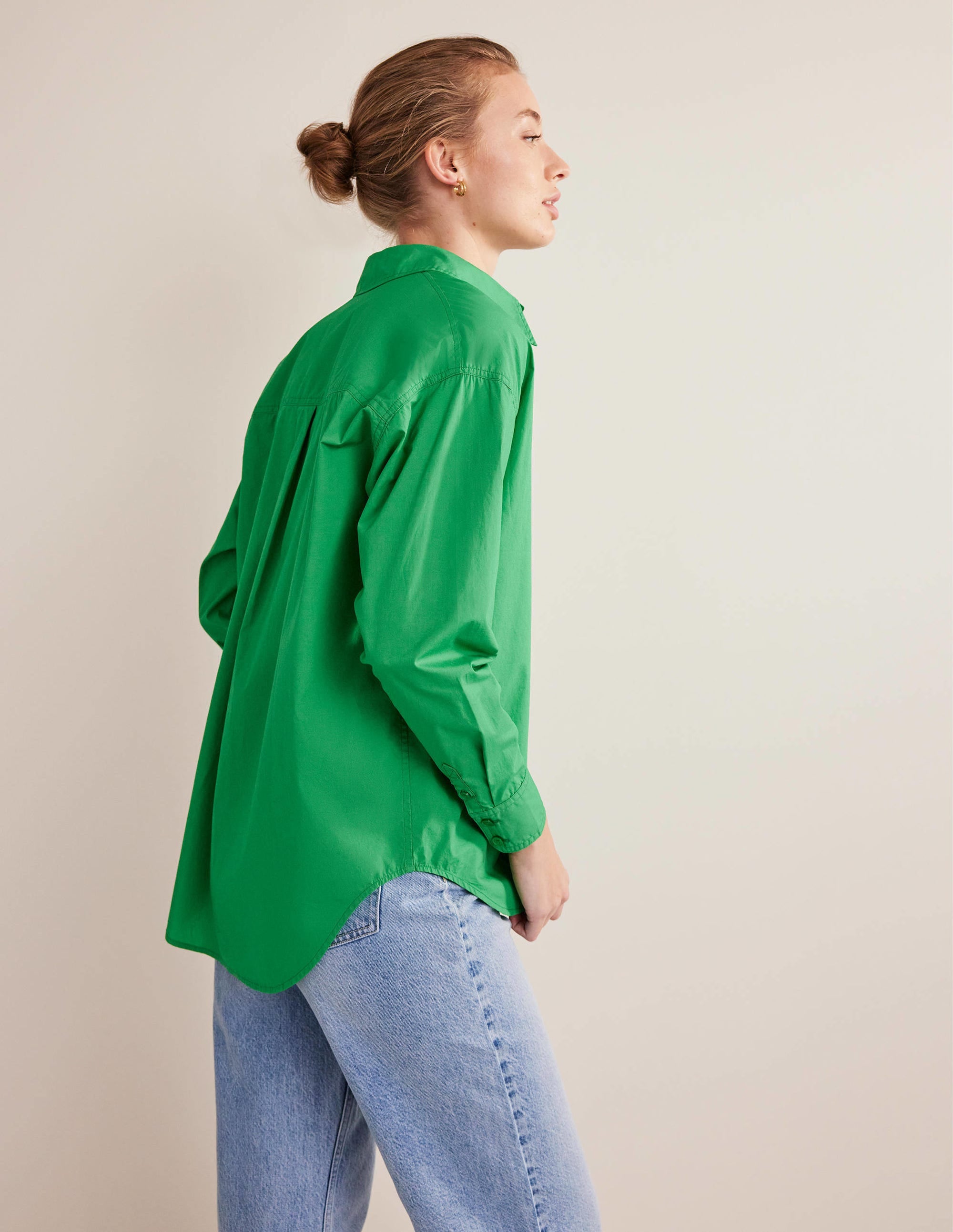 Oversized Cotton Shirt-Green Bee - Image 4