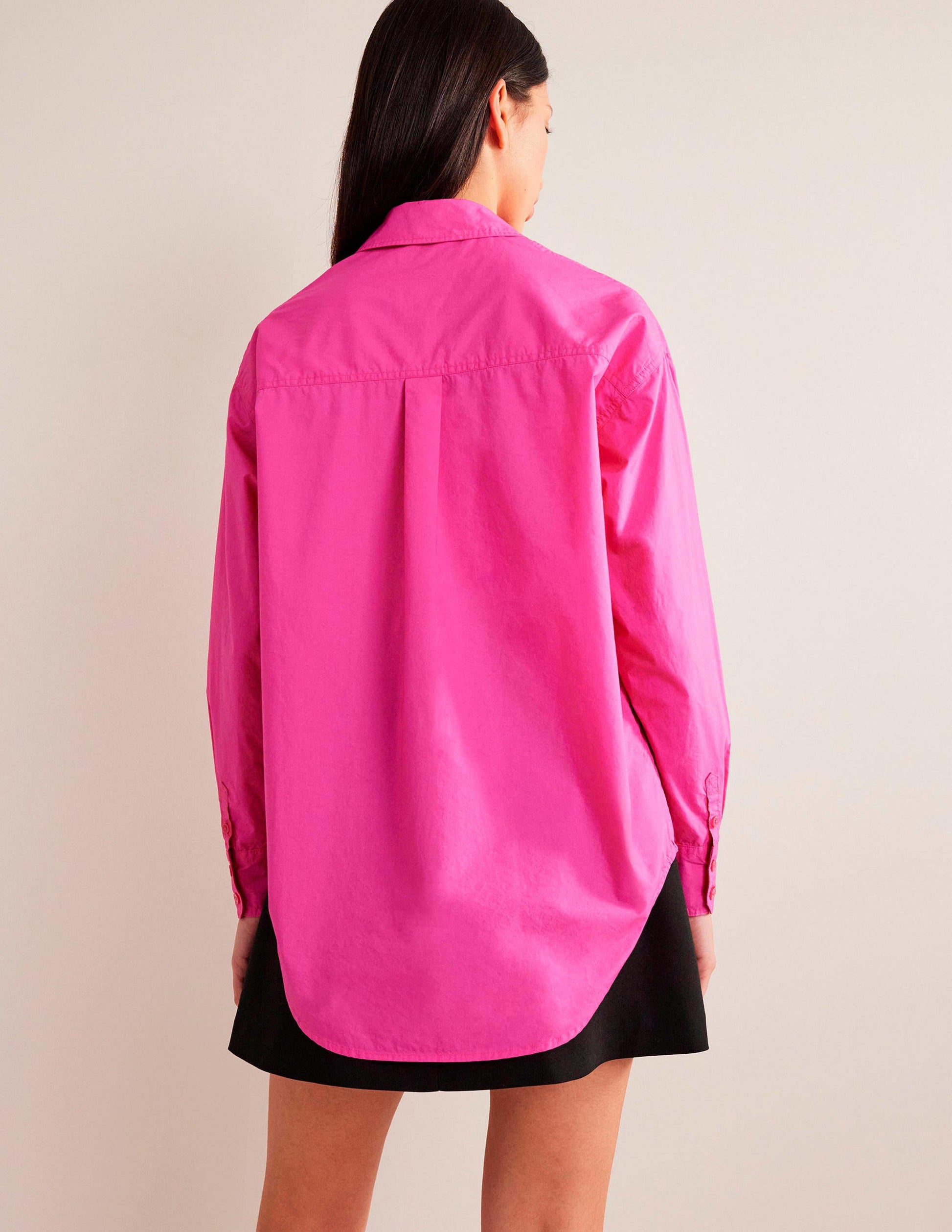 Oversized Cotton Shirt-Fuchsia Fedora-3