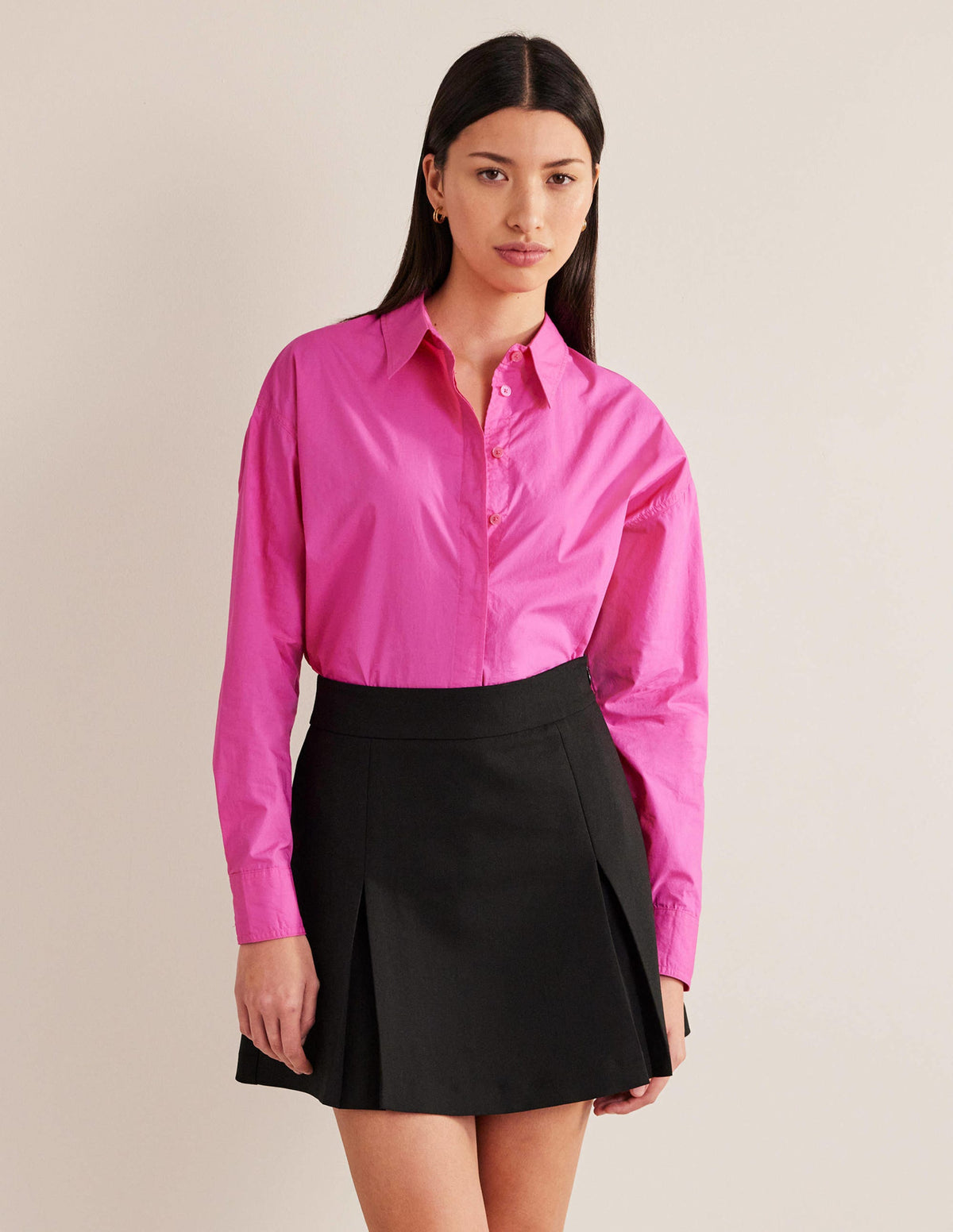 Oversized Cotton Shirt-Fuchsia Fedora - Image 4
