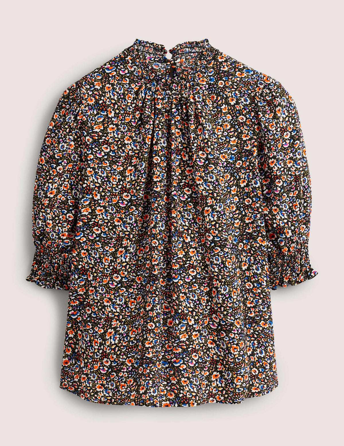 Smocked Detail Printed Top-Multi, Eden Bloom - Image 6