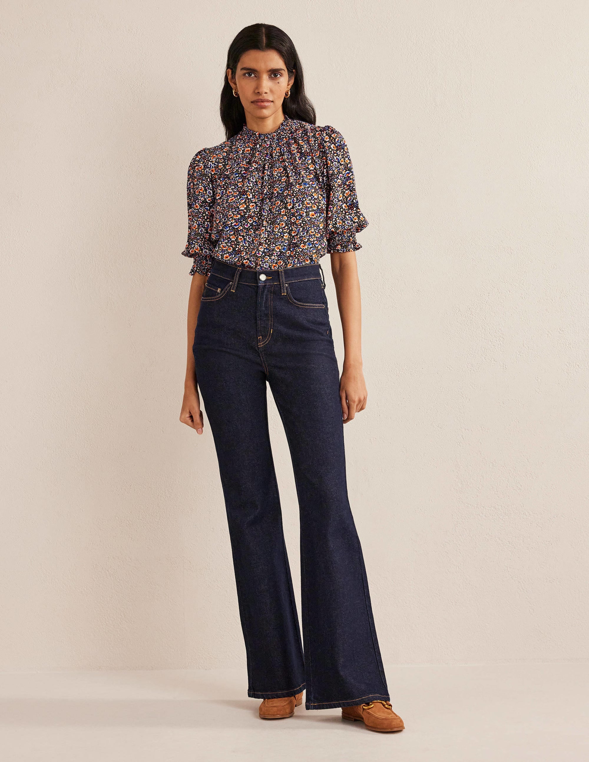 Smocked Detail Printed Top-Multi, Eden Bloom - Image 5
