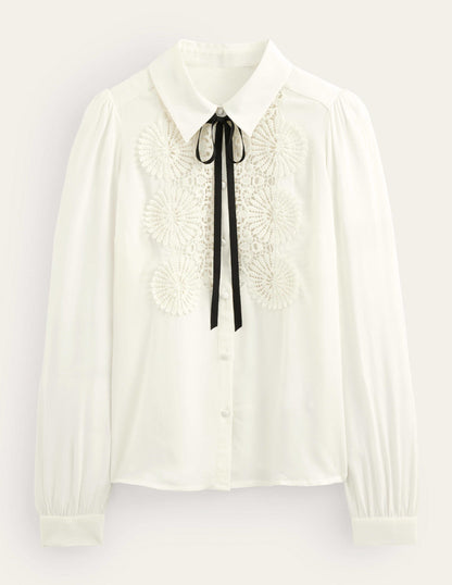 Lace Bib Blouse-Ivory-6