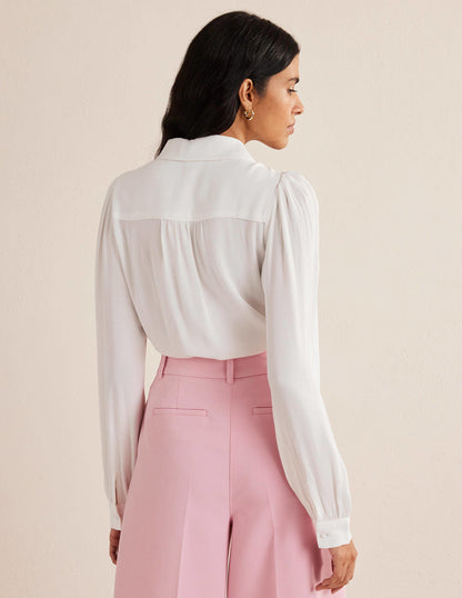 Lace Bib Blouse-Ivory-3