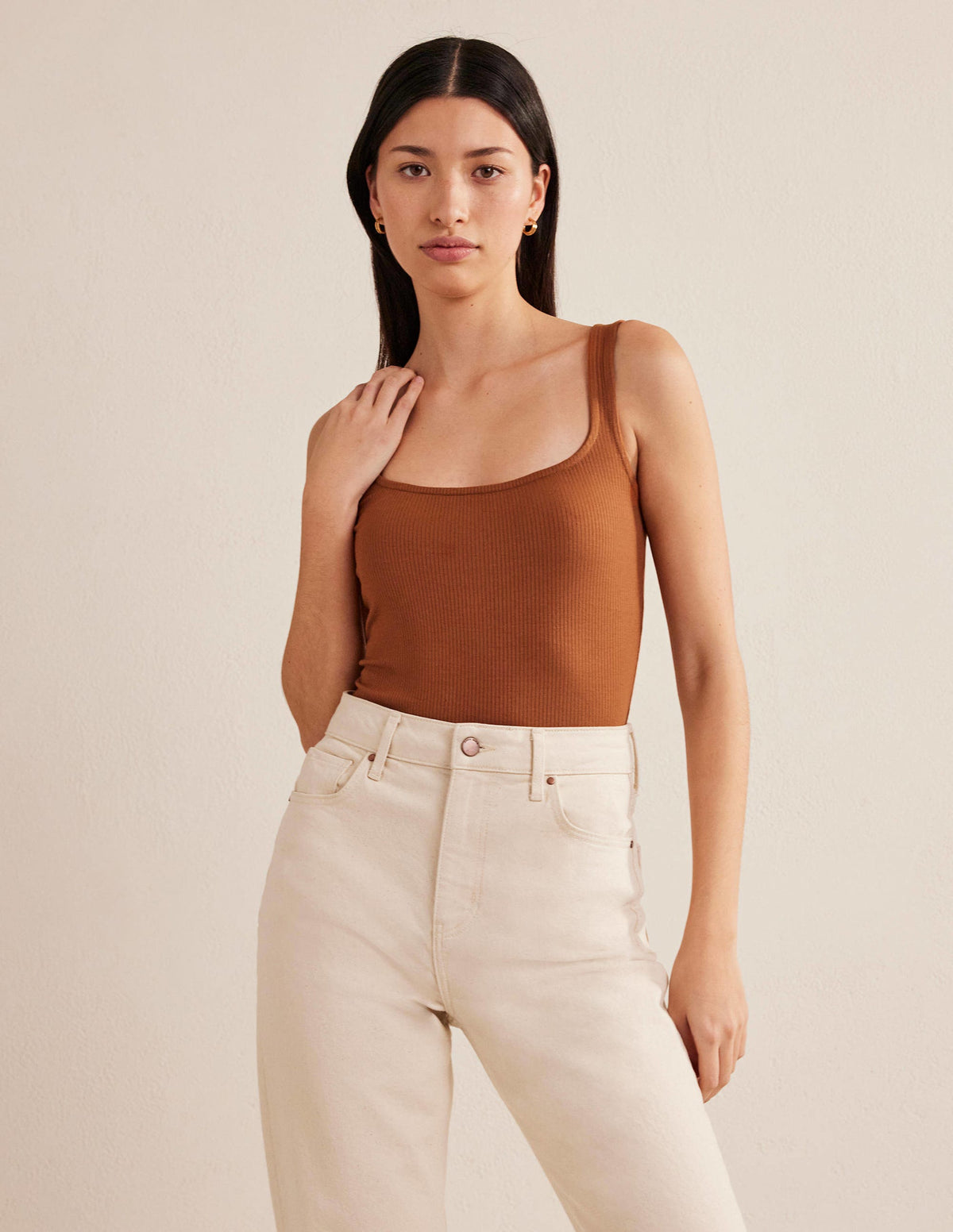 Soft Ribbed Vest-Pumpkin-1