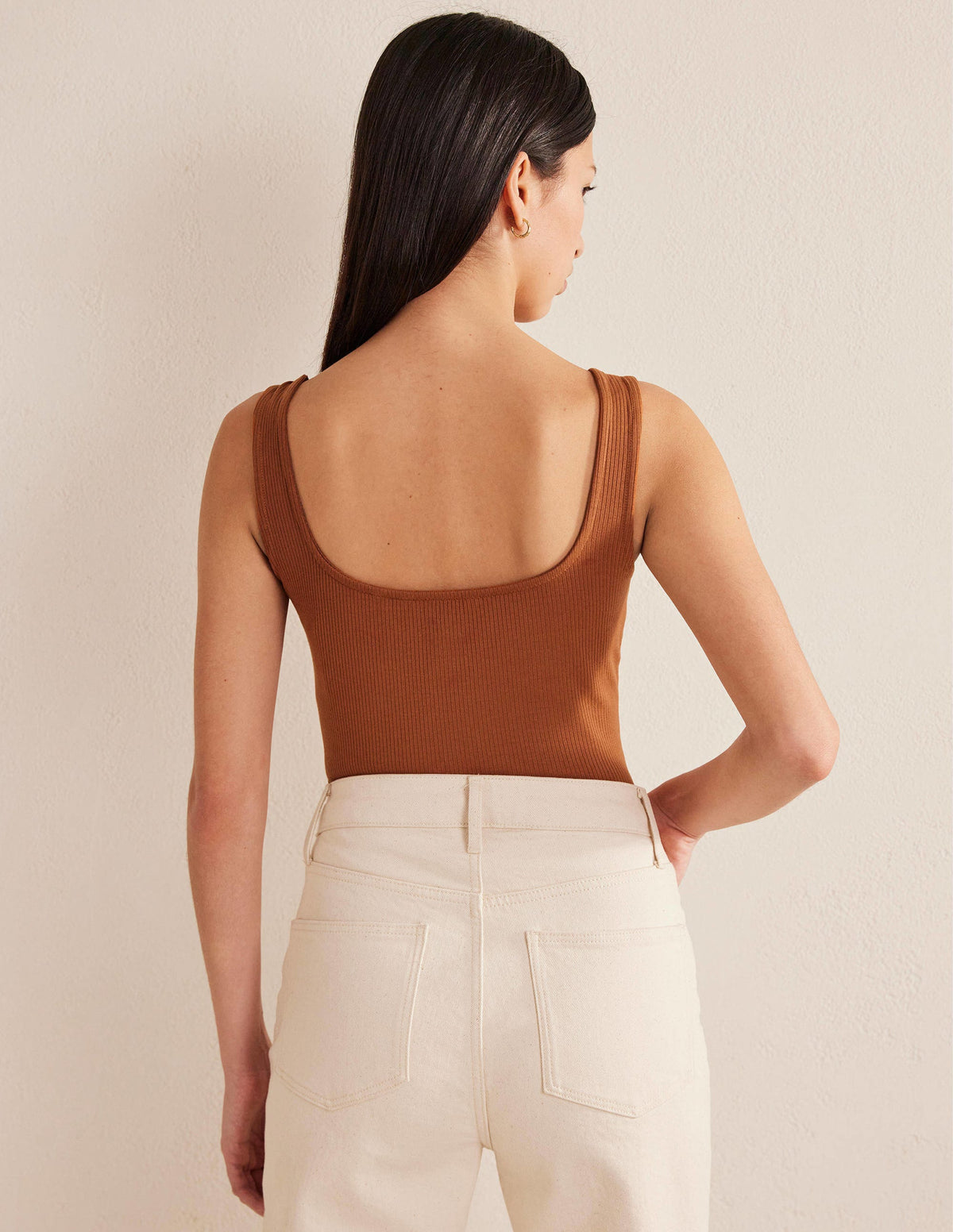 Soft Ribbed Vest-Pumpkin-3