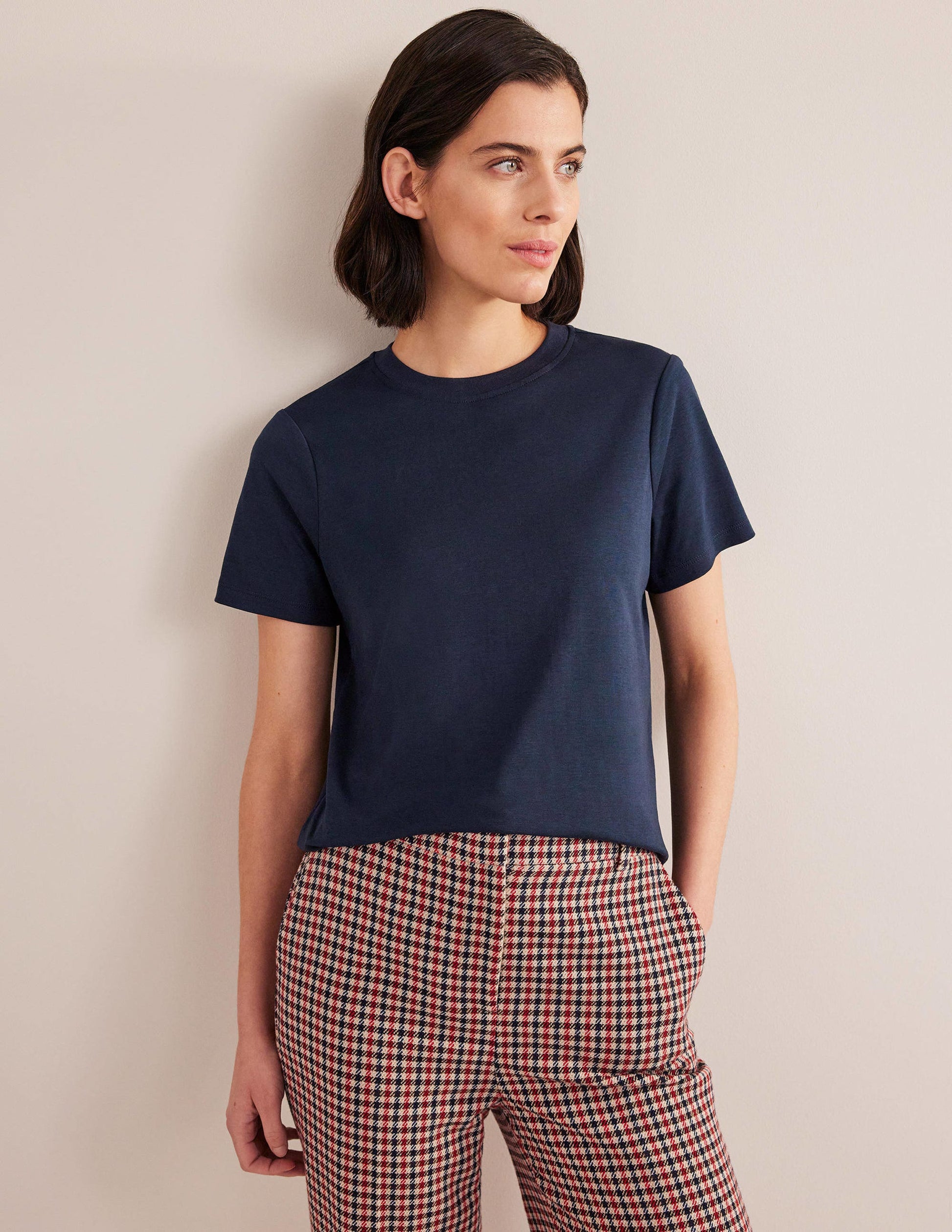 Perfect Cotton T-Shirt-Navy-1