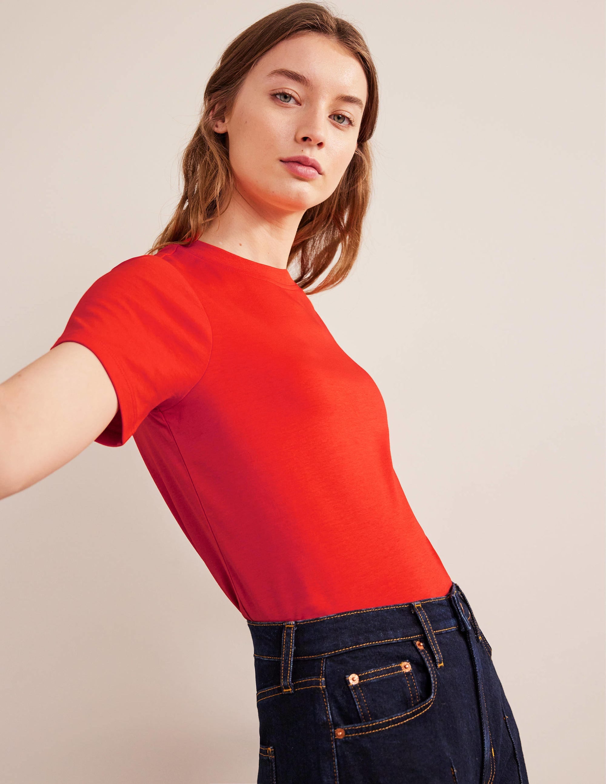 Perfect Cotton T-Shirt-Strawberry Tart - Image 4