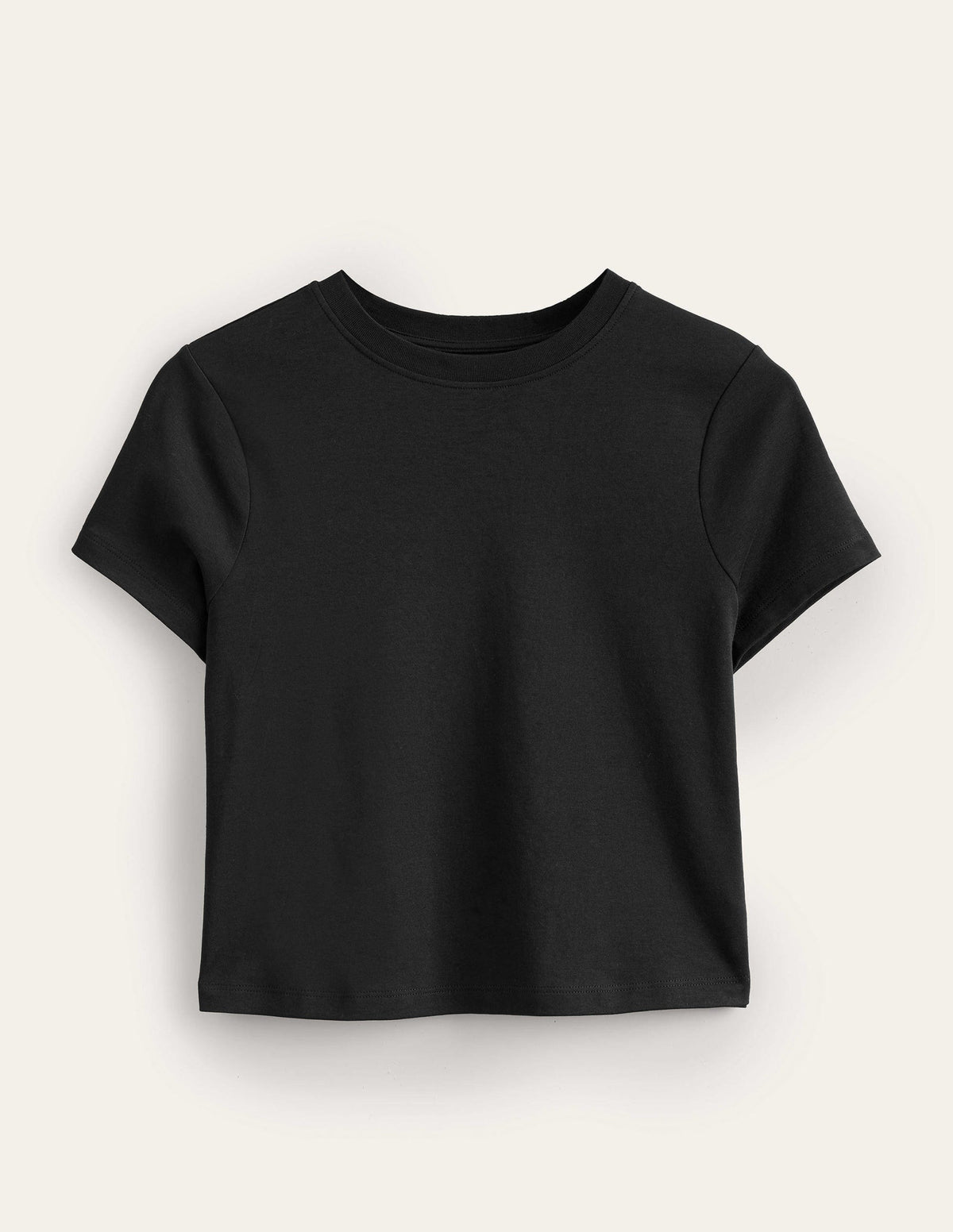 Perfect Cotton Cropped T-Shirt-Black - Image 6
