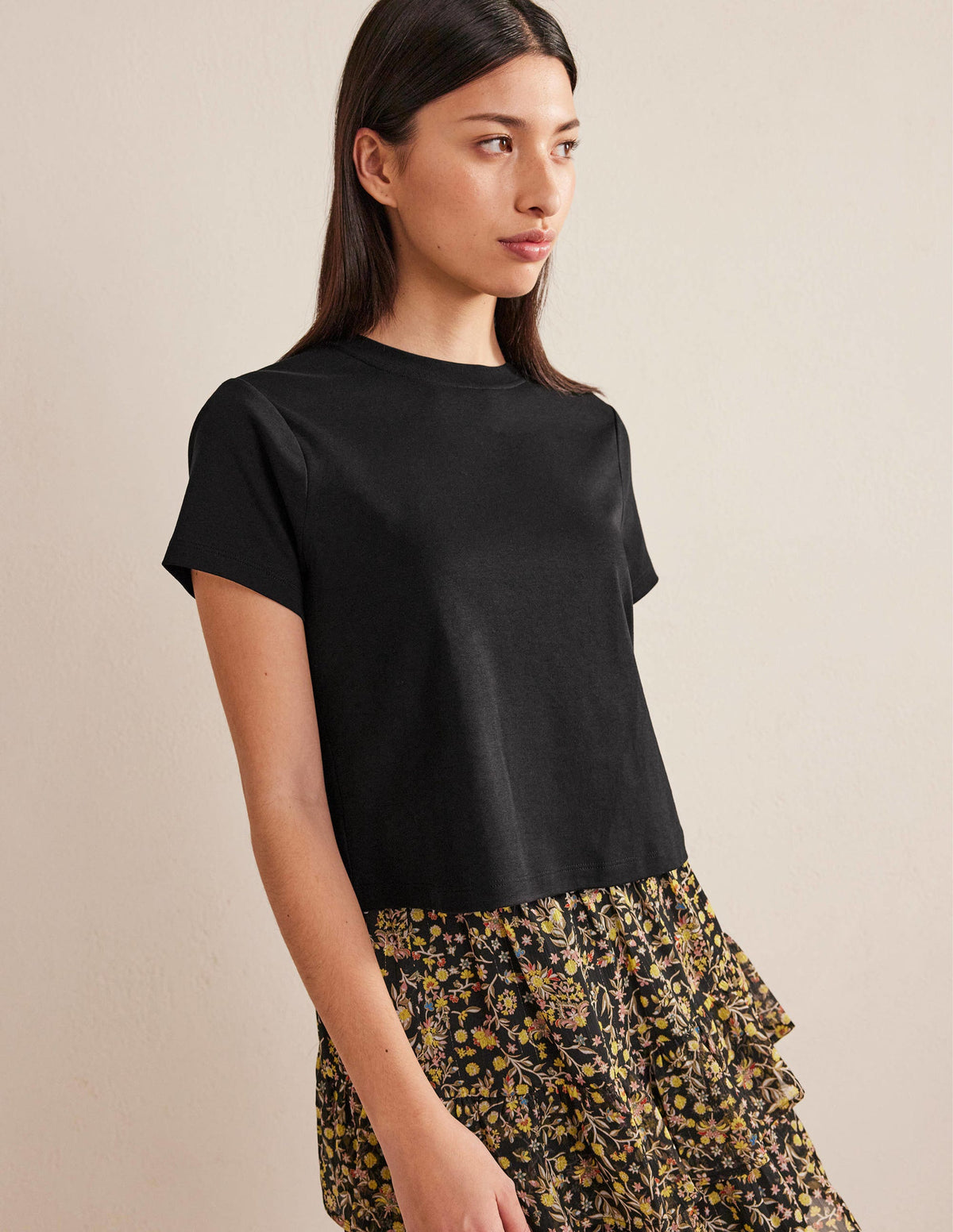 Perfect Cotton Cropped T-Shirt-Black - Image 4
