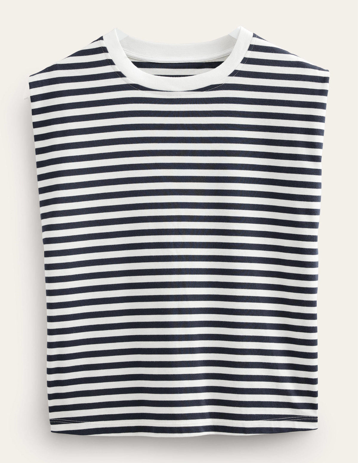 Perfect Cotton Sleeveless Top-Ivory / Navy Stripe - Image 5