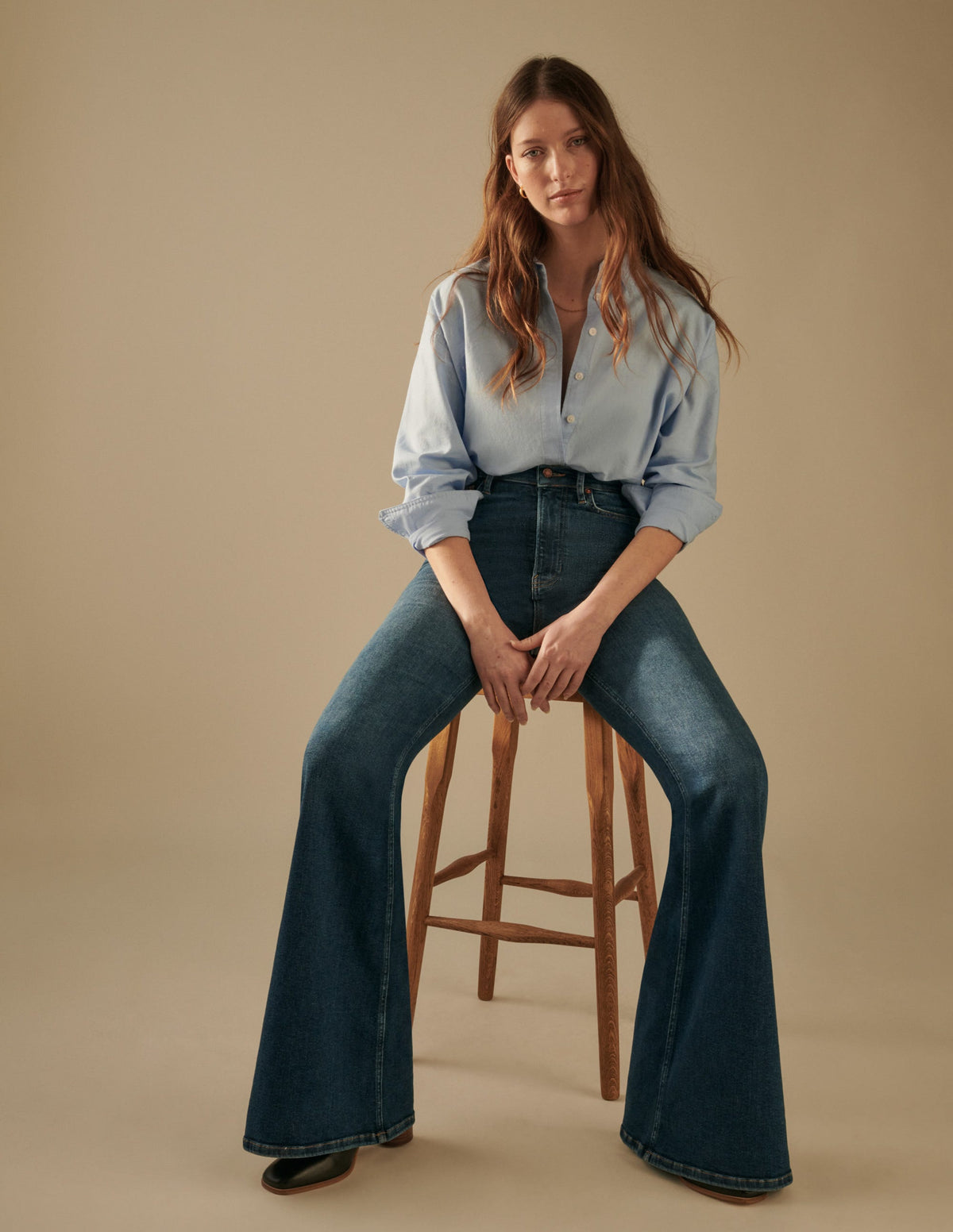 New Relaxed Cotton Shirt-Blue Oxford-5