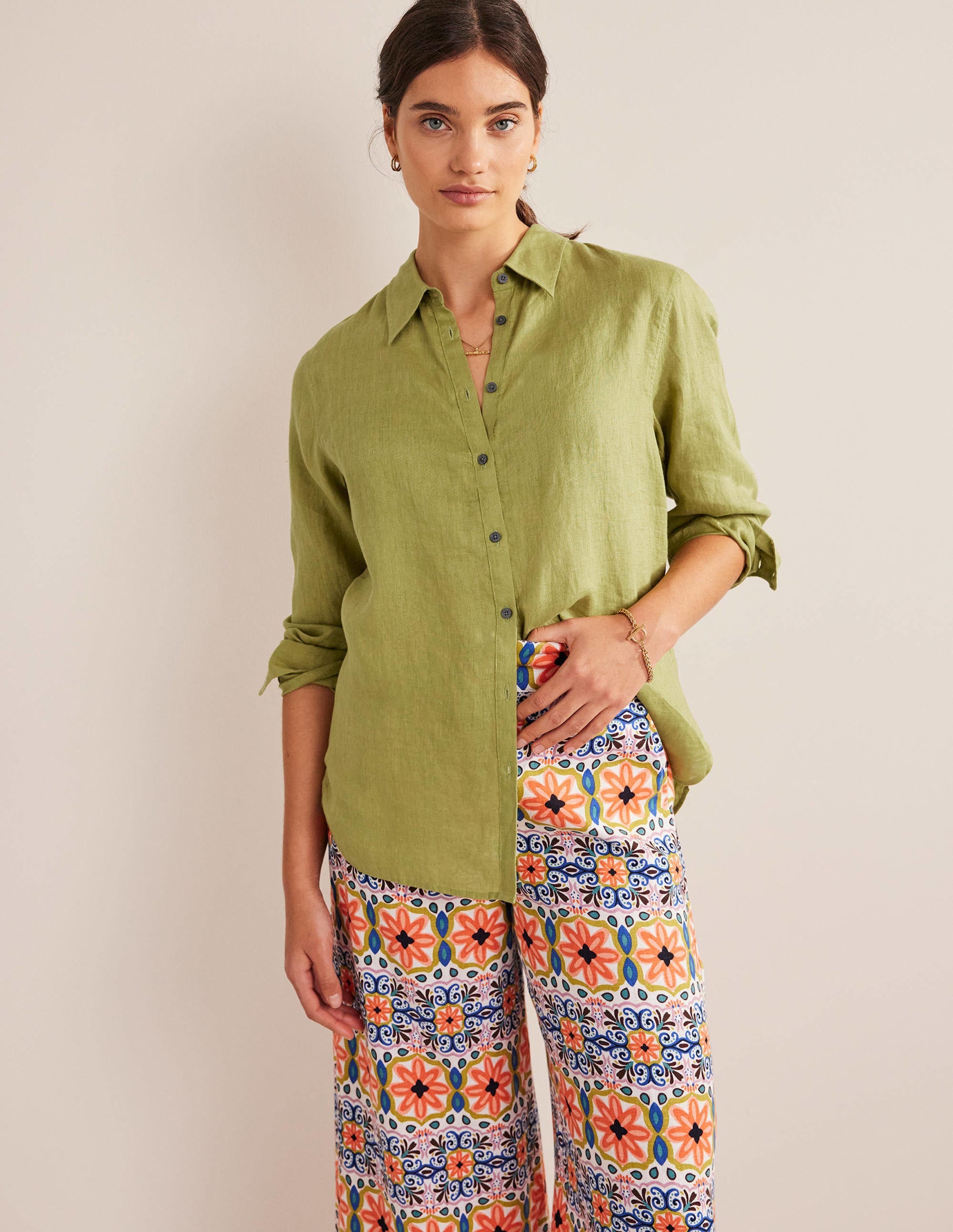 New Linen Shirt-Golden Lime - Image 4