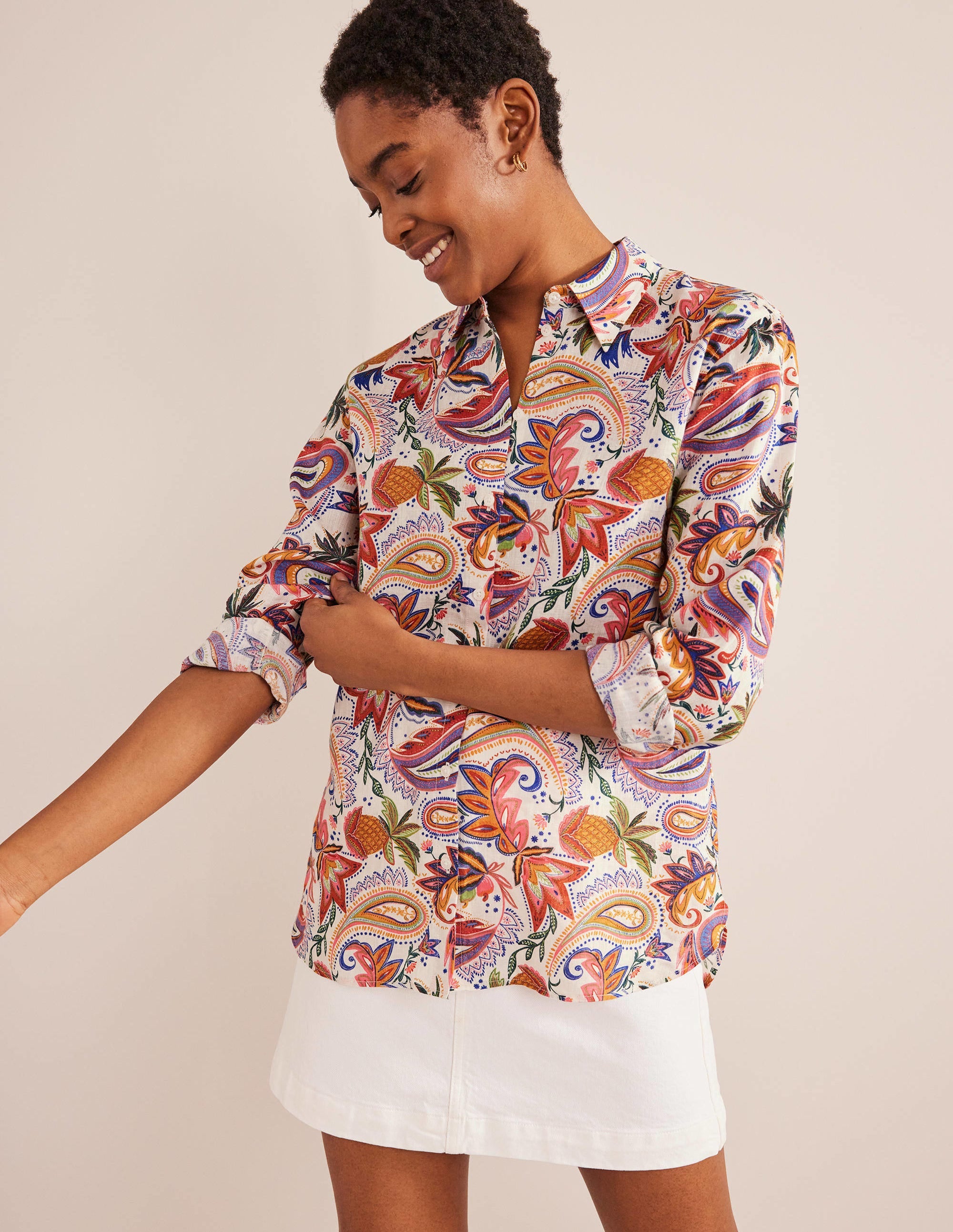 New Linen Shirt-Multi, Paradise Paisley - Image 1