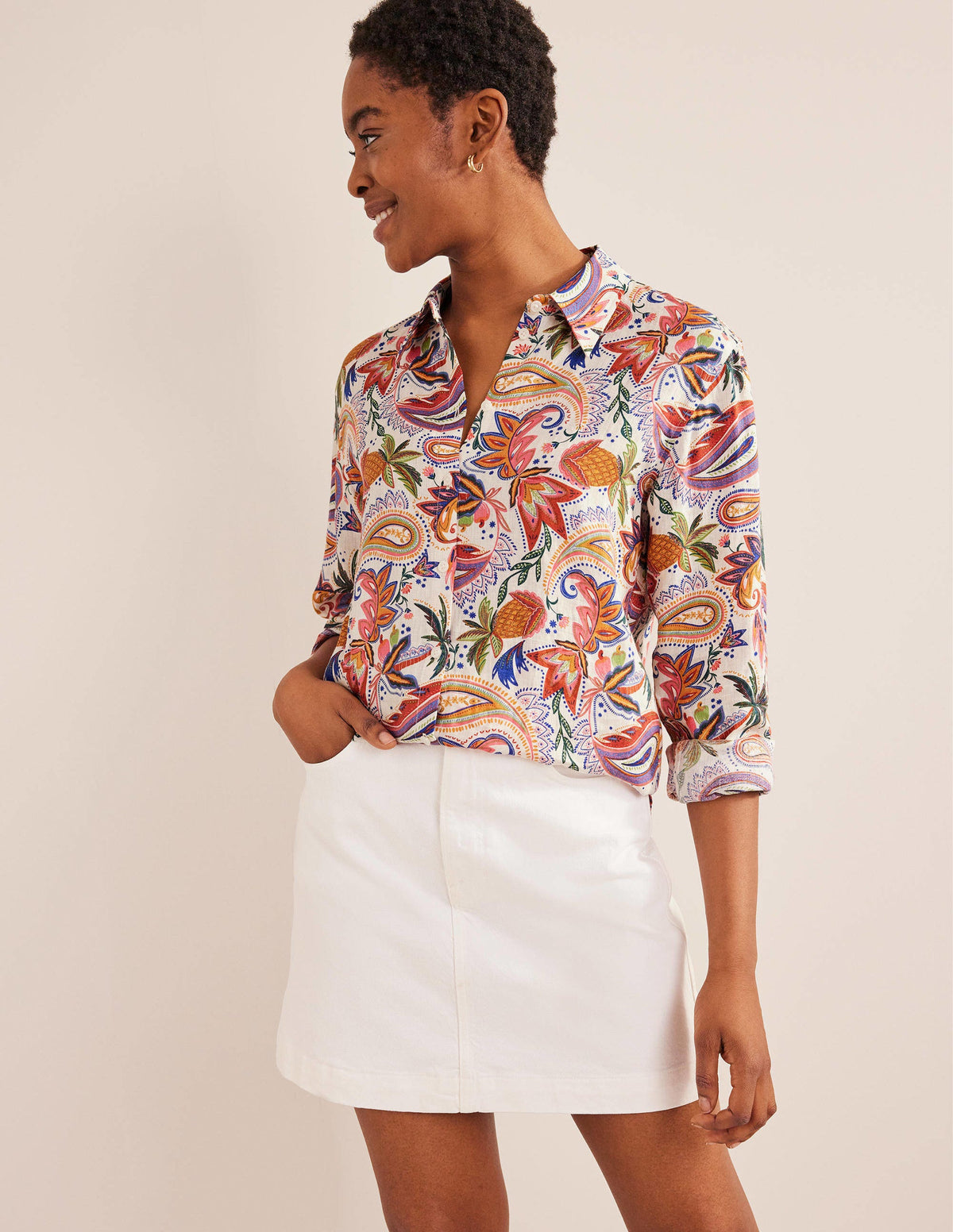 New Linen Shirt-Multi, Paradise Paisley-4