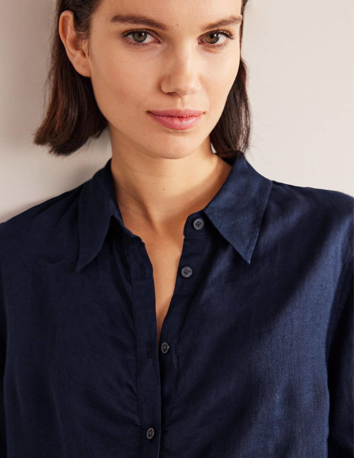 New Linen Shirt-Navy - Image 2