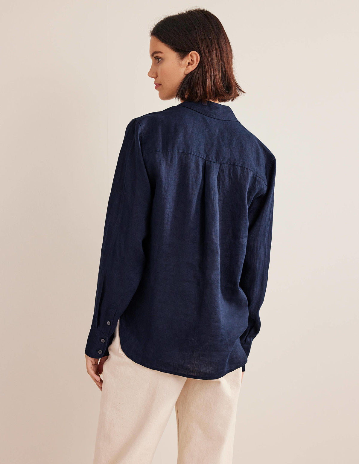 New Linen Shirt-Navy - Image 3