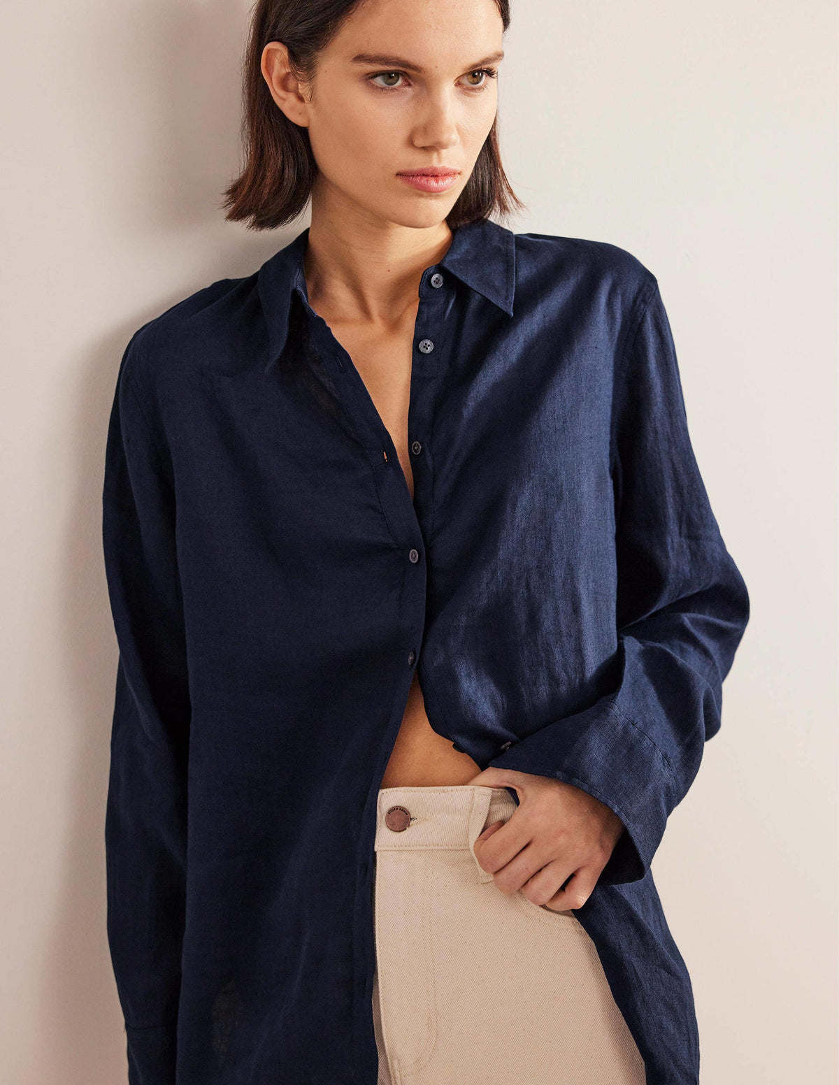 New Linen Shirt-Navy-4
