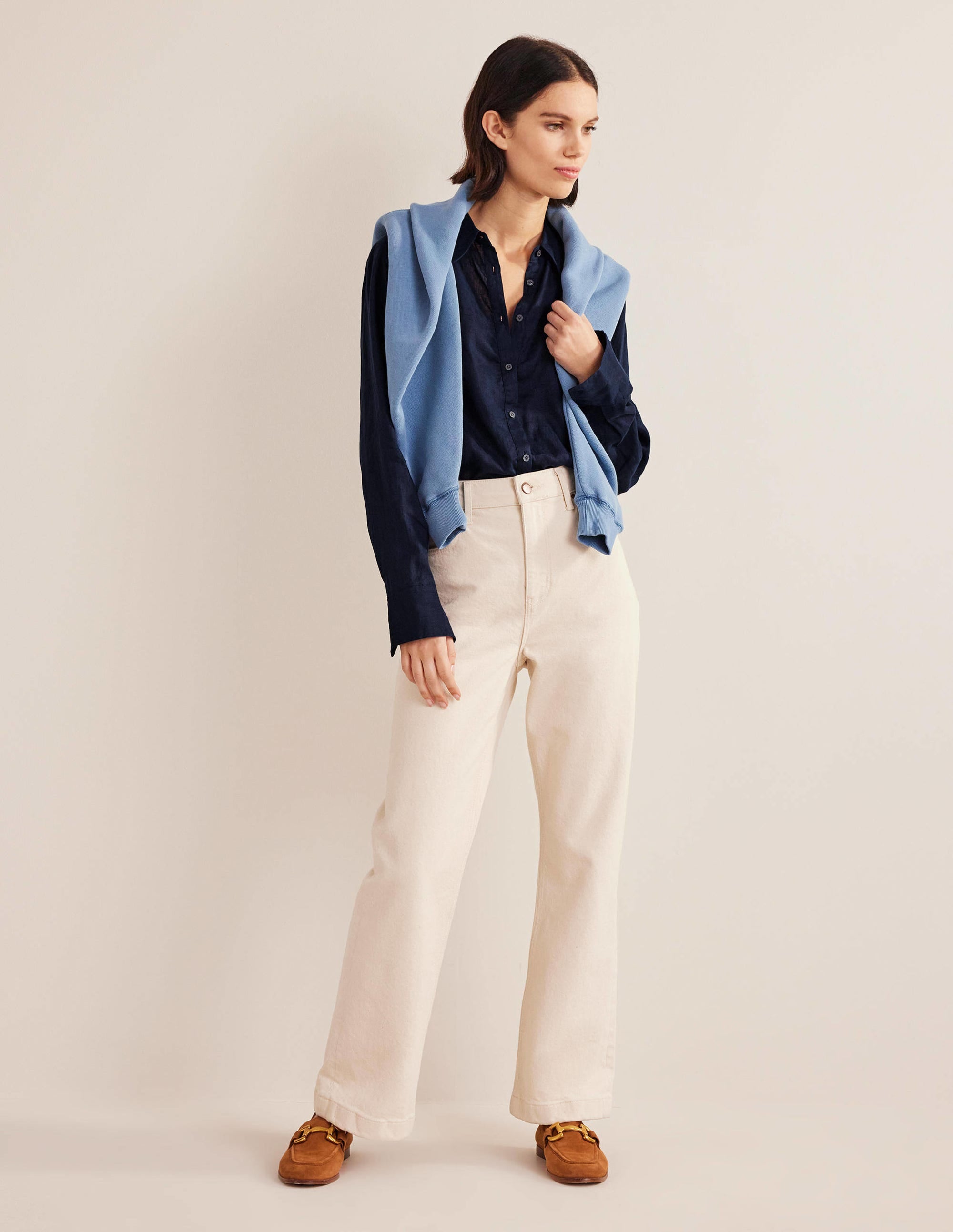 New Linen Shirt-Navy - Image 5