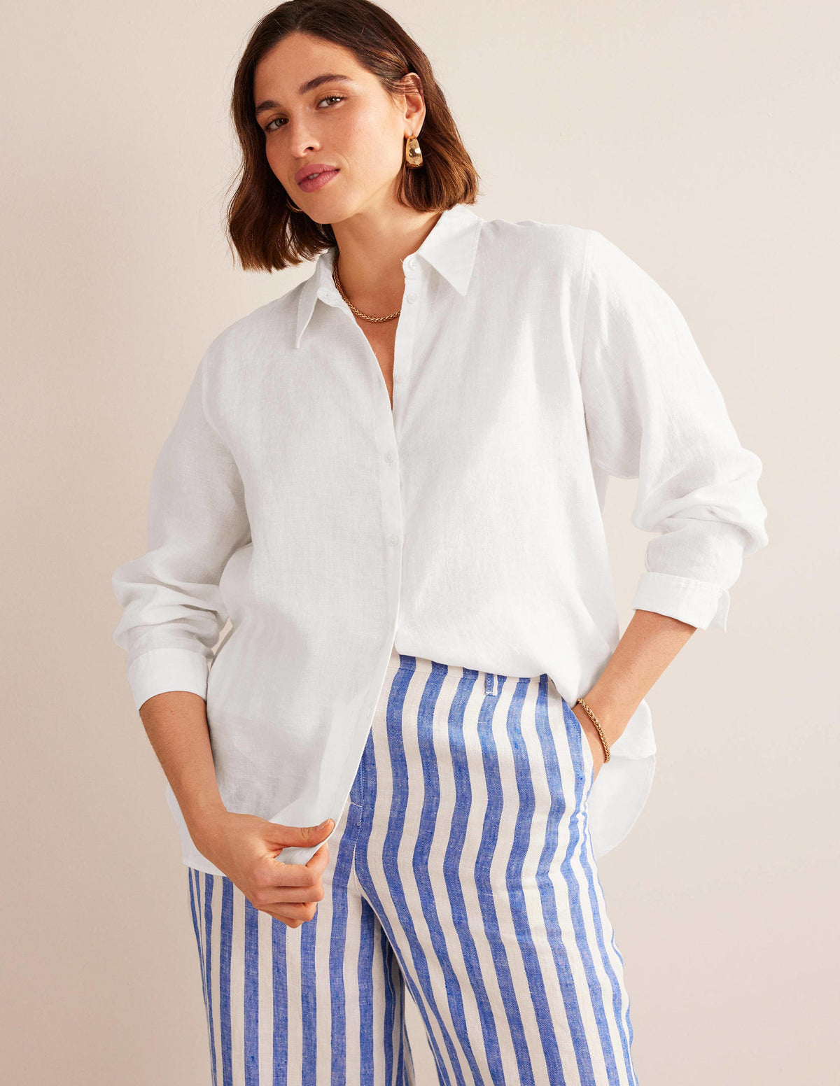 New Linen Shirt-White - Image 5