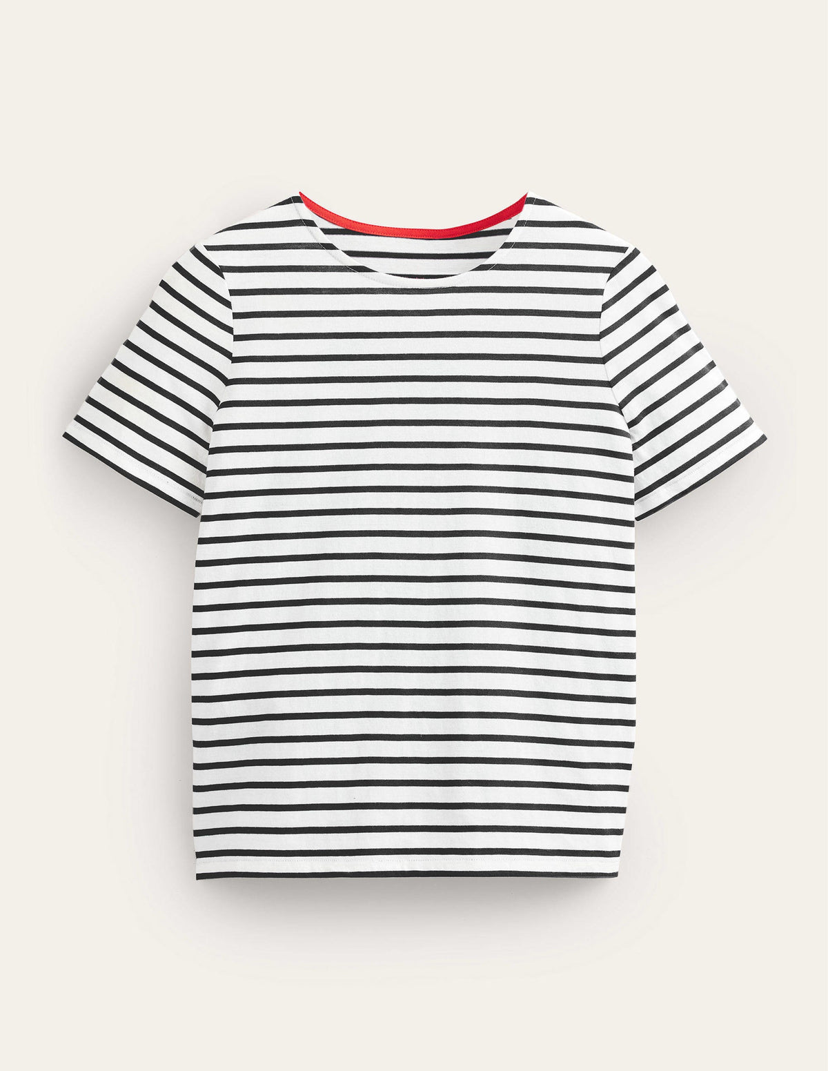 Bea Short Sleeve Breton-Ivory, Black - Image 5