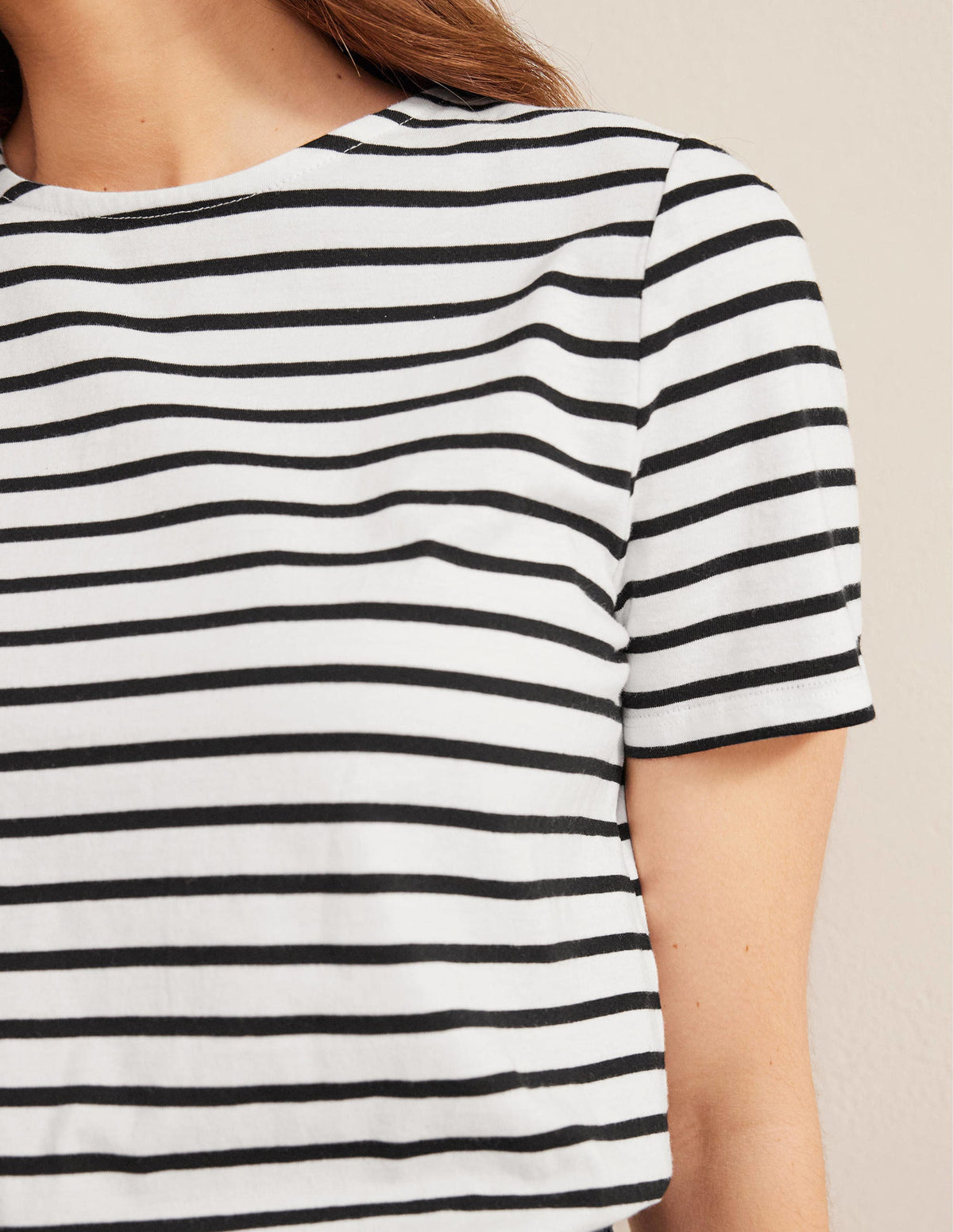 Bea Short Sleeve Breton-Ivory, Black - Image 2