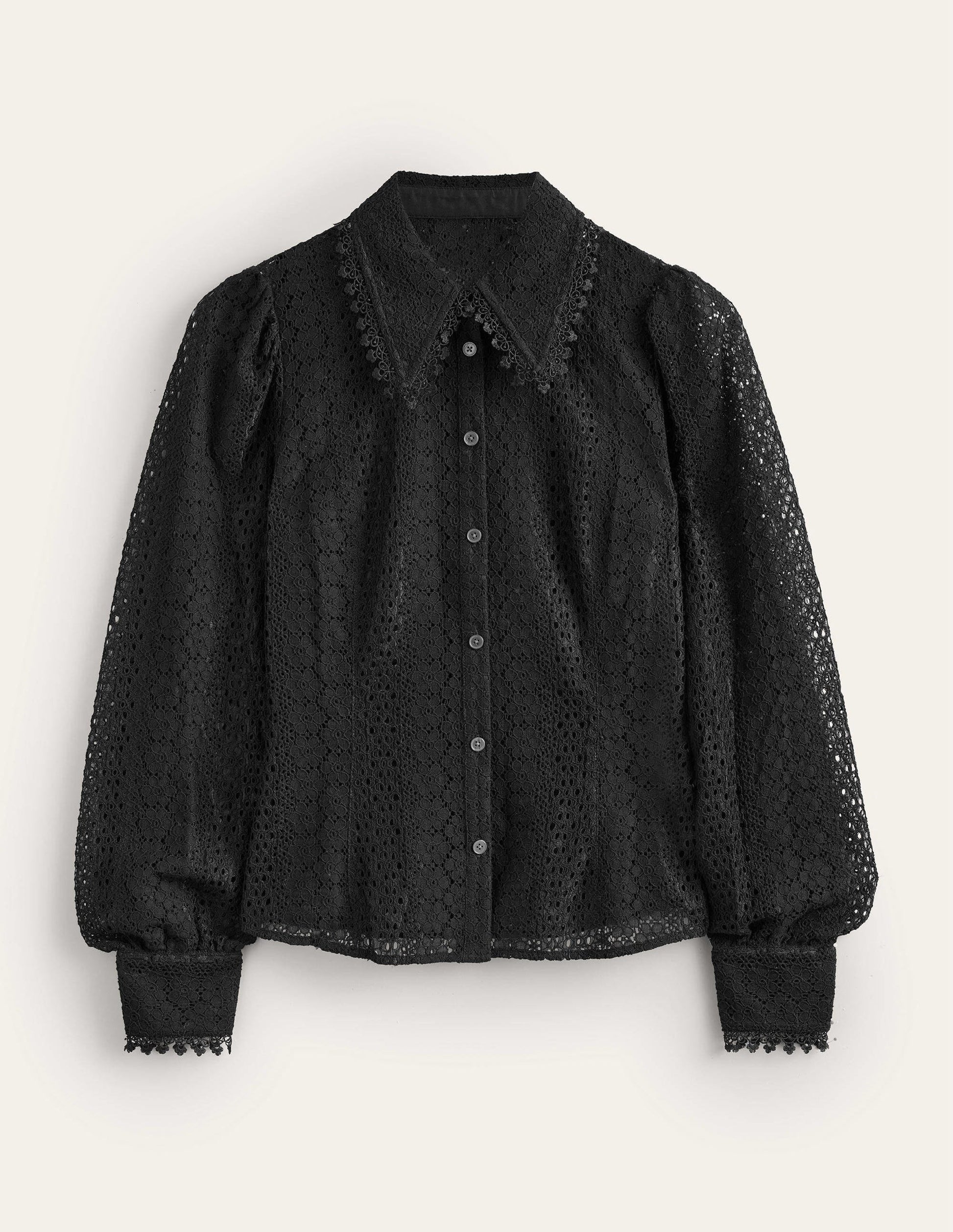 Fitted Lace Shirt-Black-6
