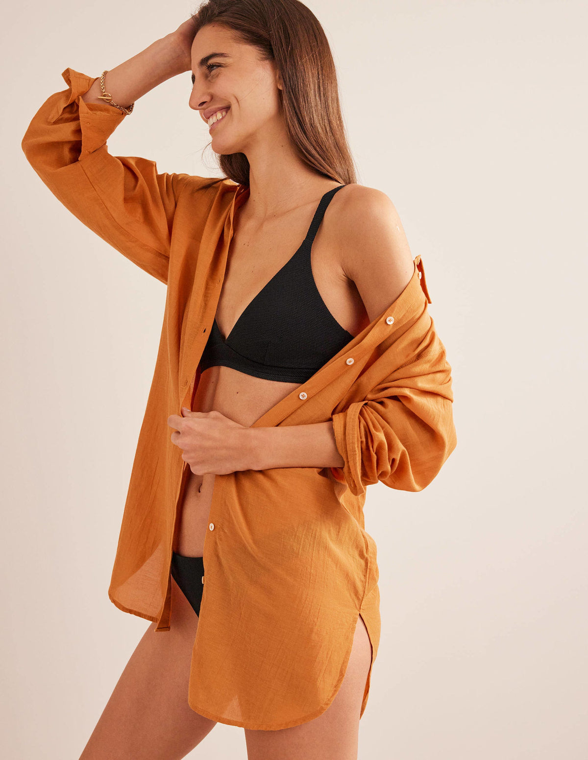 Holiday Longerline Shirt-Harvest Gold - Image 4
