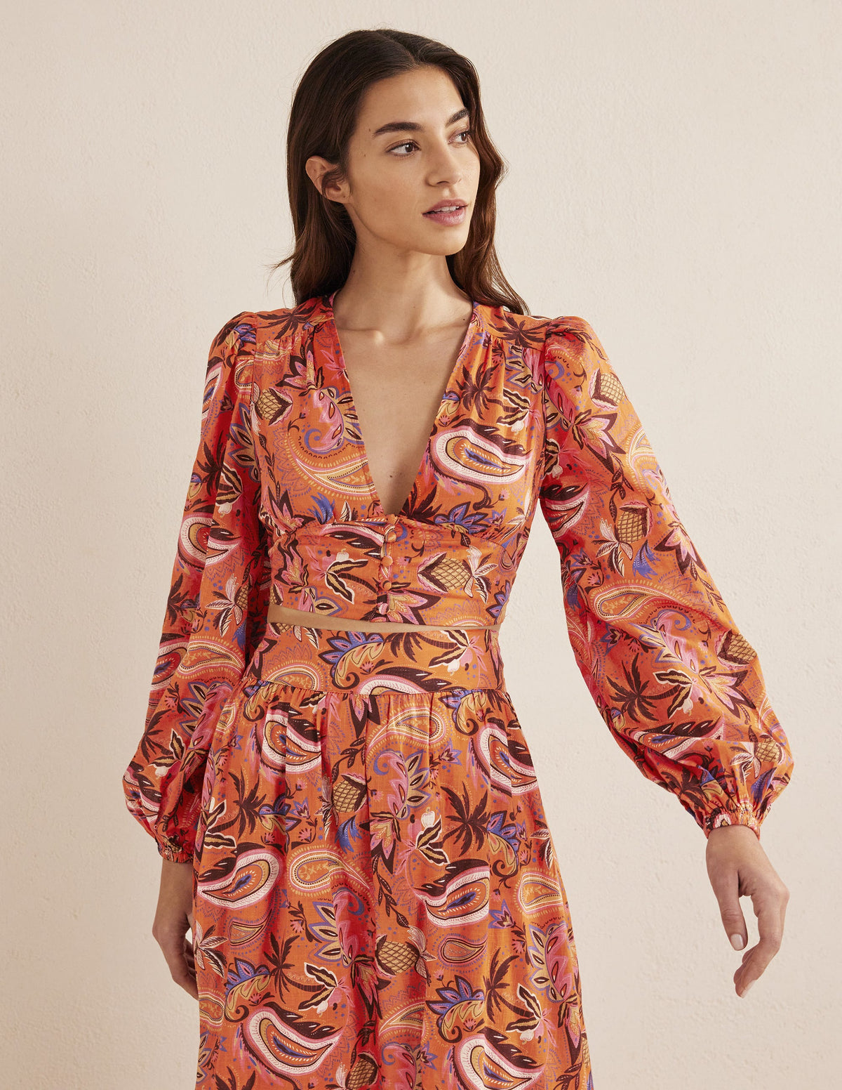 Cropped Low V Top-Deep Sea Coral - Image 1