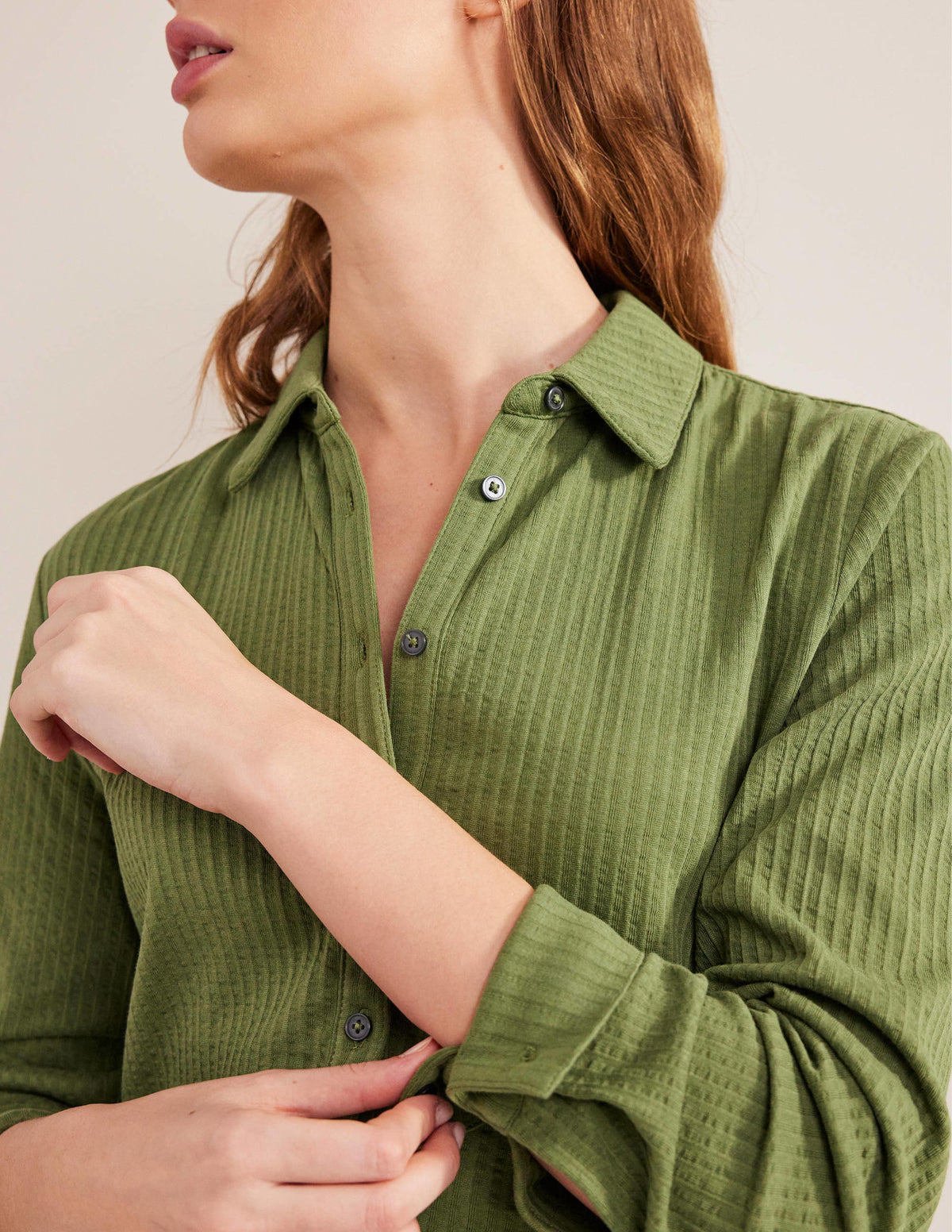 Textured Jersey Shirt-Washed Khaki-2