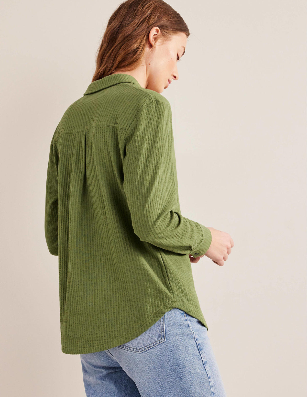 Textured Jersey Shirt-Washed Khaki - Image 3