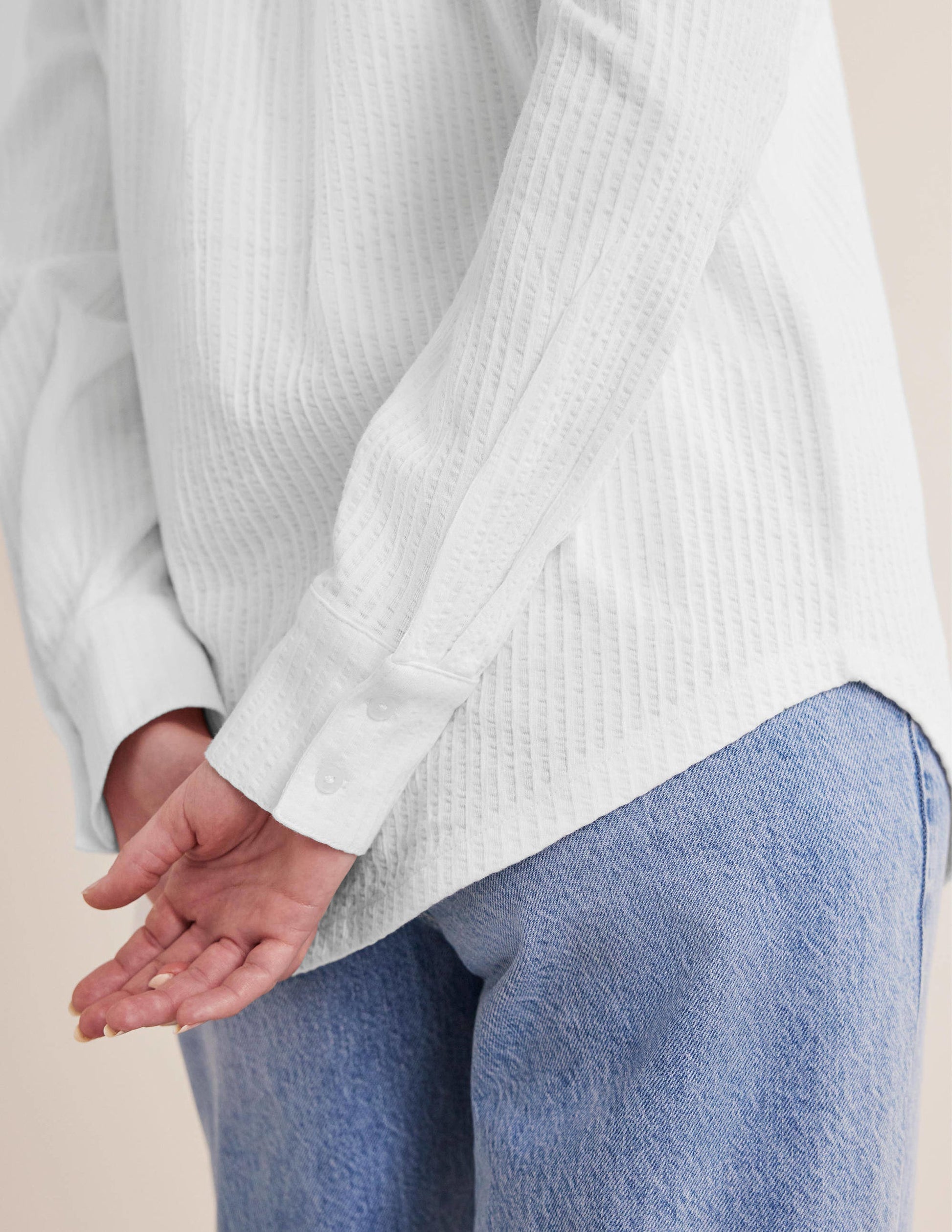 Textured Jersey Shirt-White-5