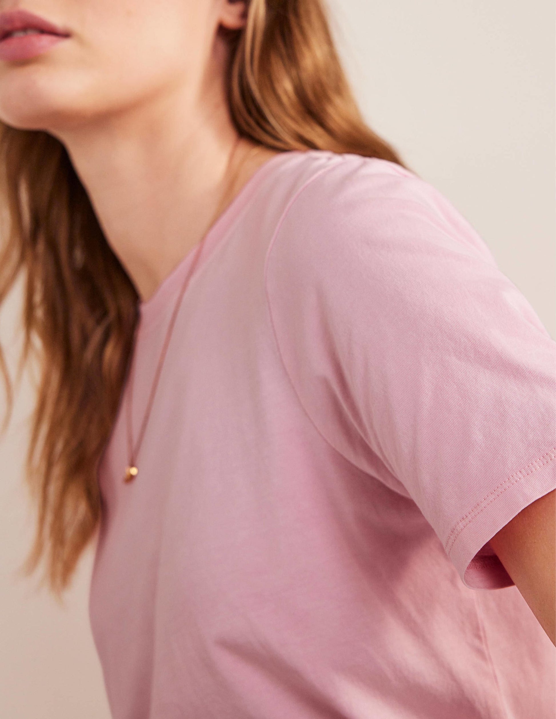 Vegetable Dyed Crew T-Shirt-Pink-2