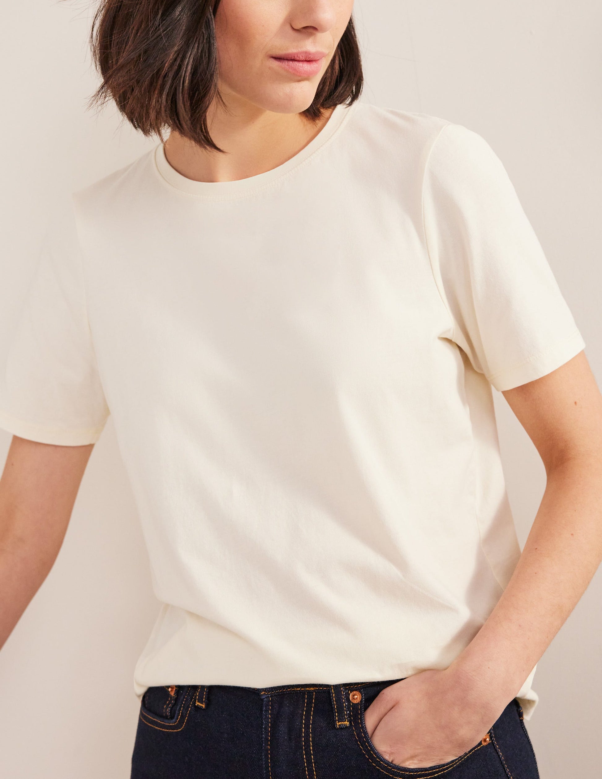 Vegetable Dyed Crew T-Shirt-Pale Yellow-2