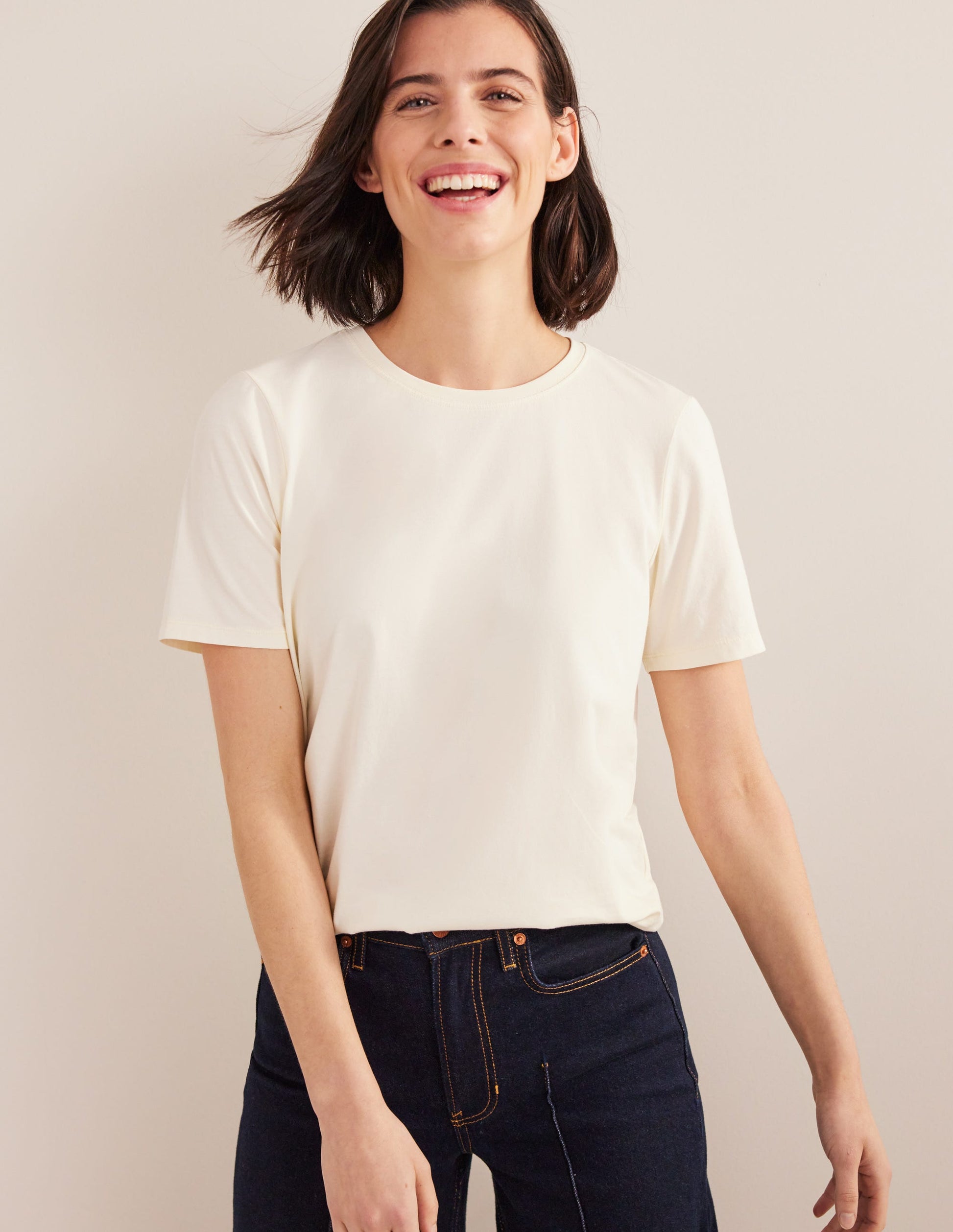 Vegetable Dyed Crew T-Shirt-Pale Yellow-4
