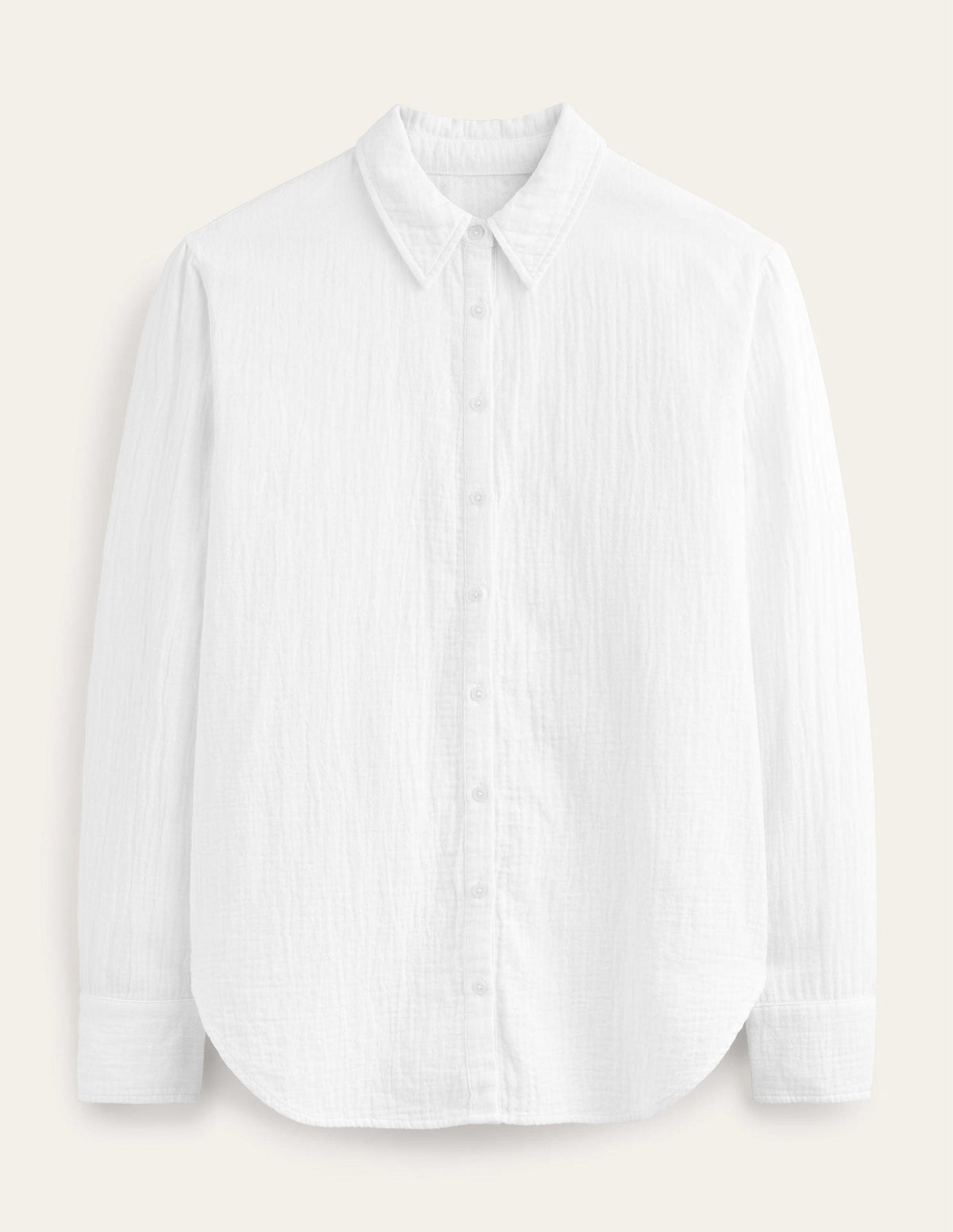 Cotton Texture Shirt-White - Image 5