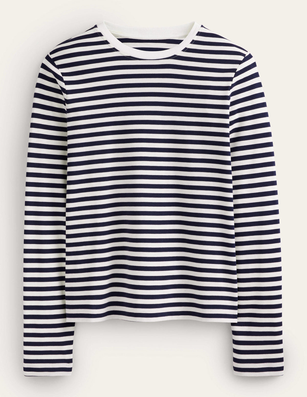 Perfect Long Sleeve T-Shirt-Ivory / Navy Stripe-5