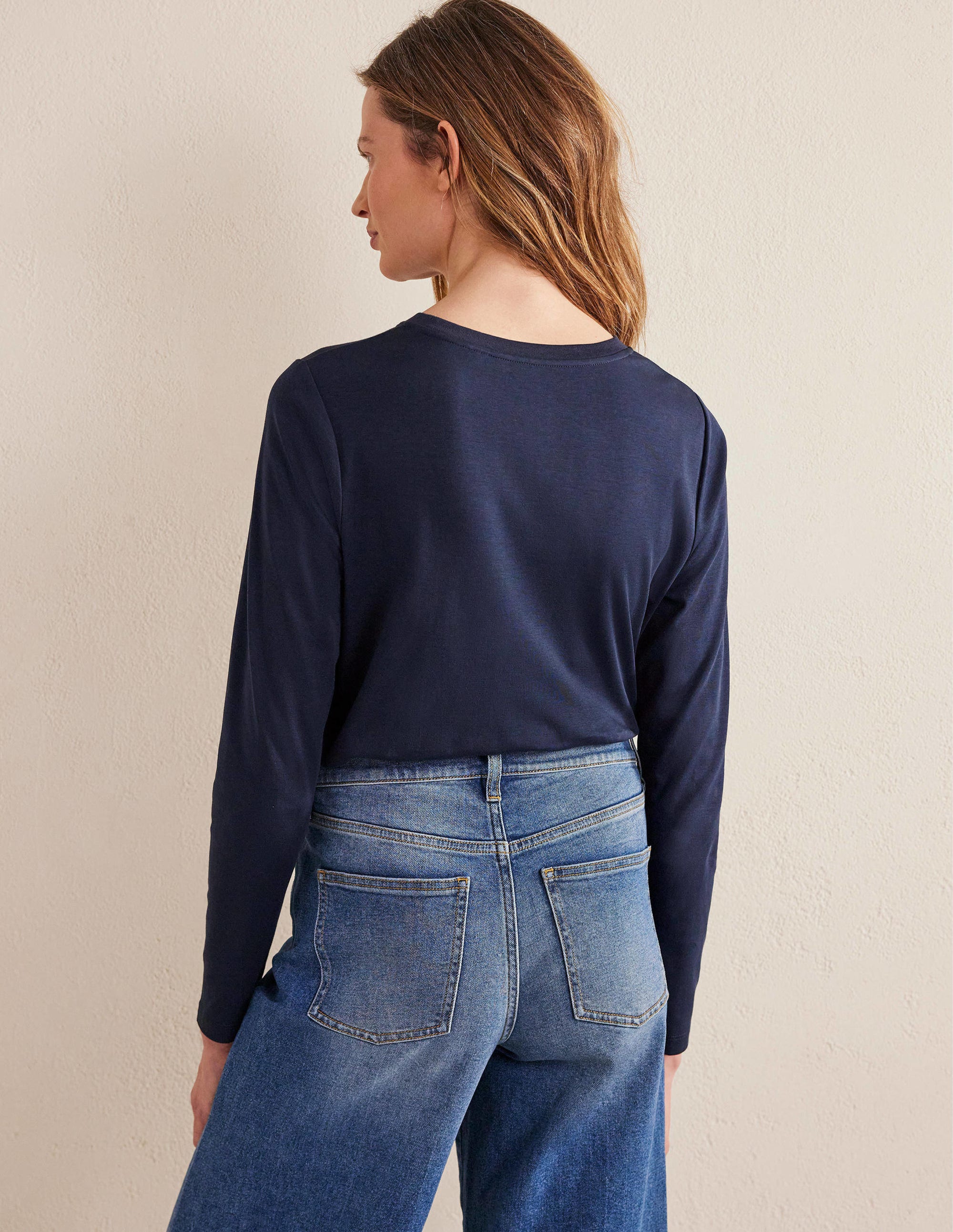 Perfect Long Sleeve T-Shirt-Navy - Image 3