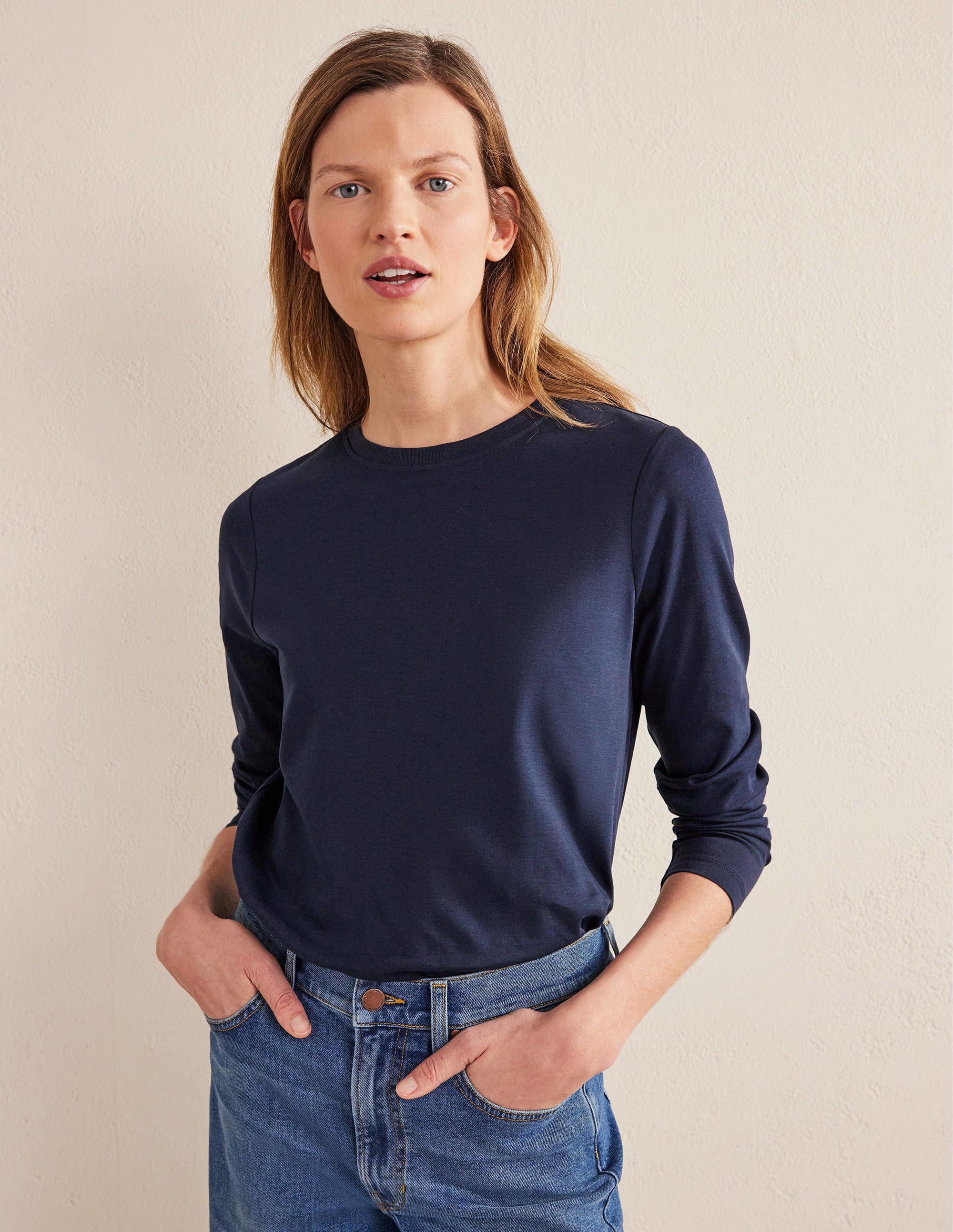 Perfect Long Sleeve T-Shirt-Navy - Image 4