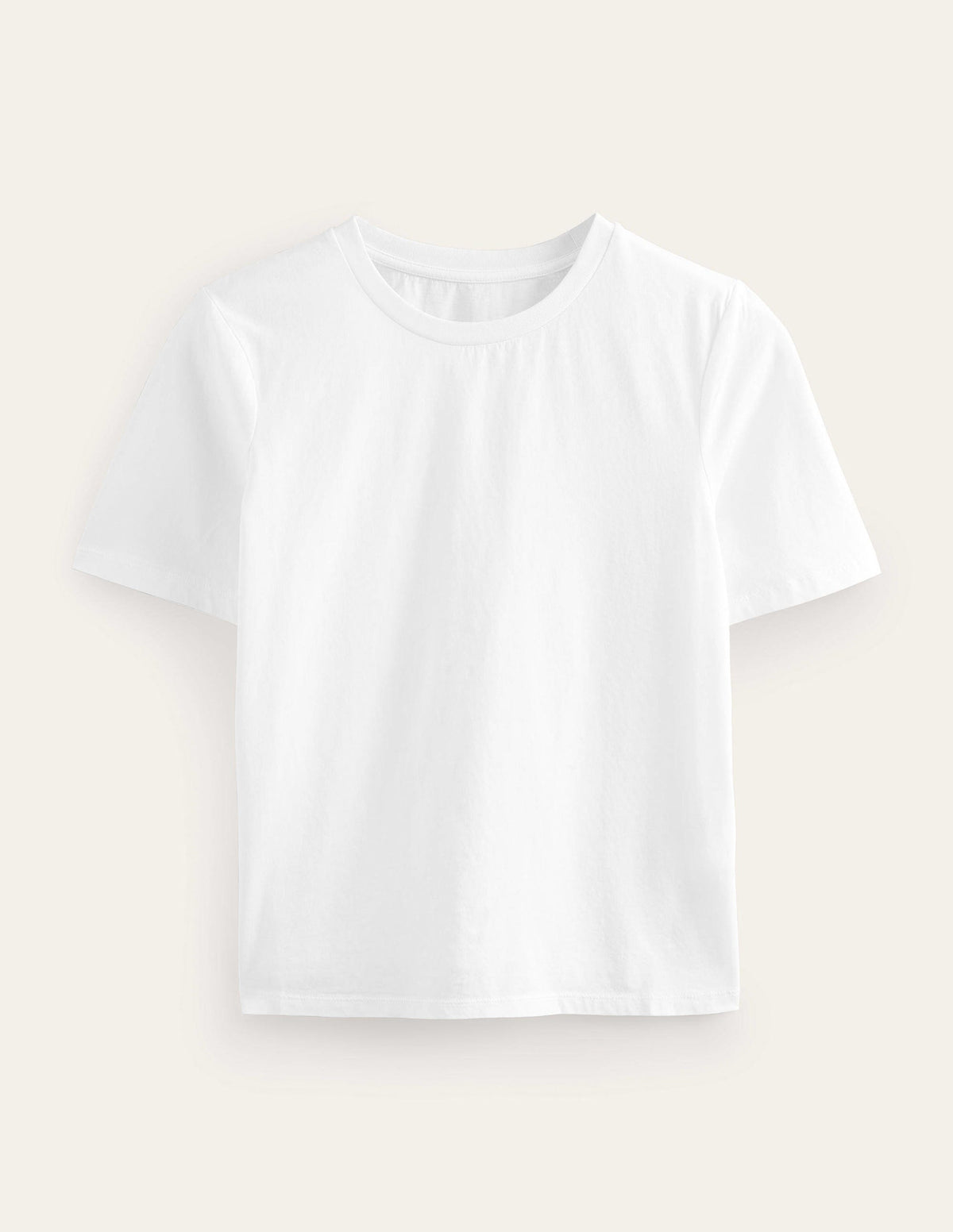 Pure Cotton Crew Neck T-shirt-White - Image 6