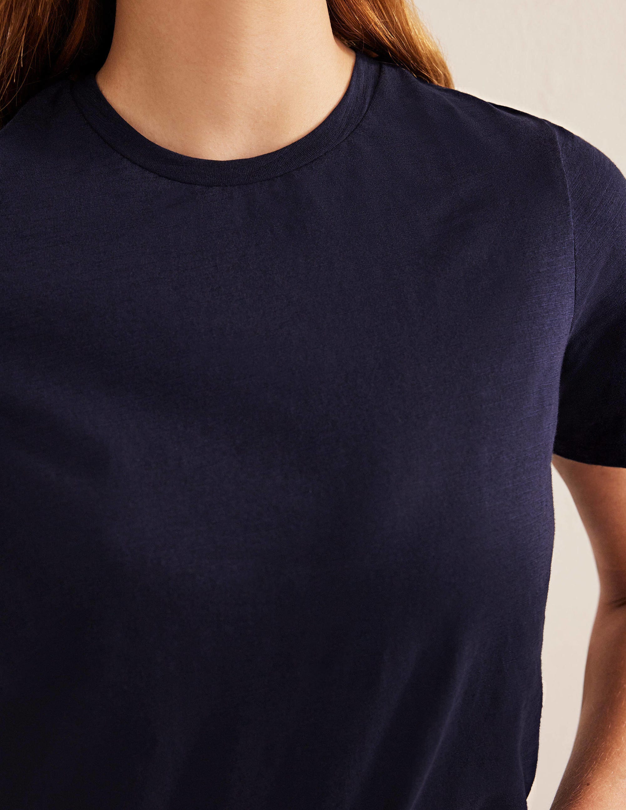 Cotton Crew Neck T-Shirt-Navy - Image 2