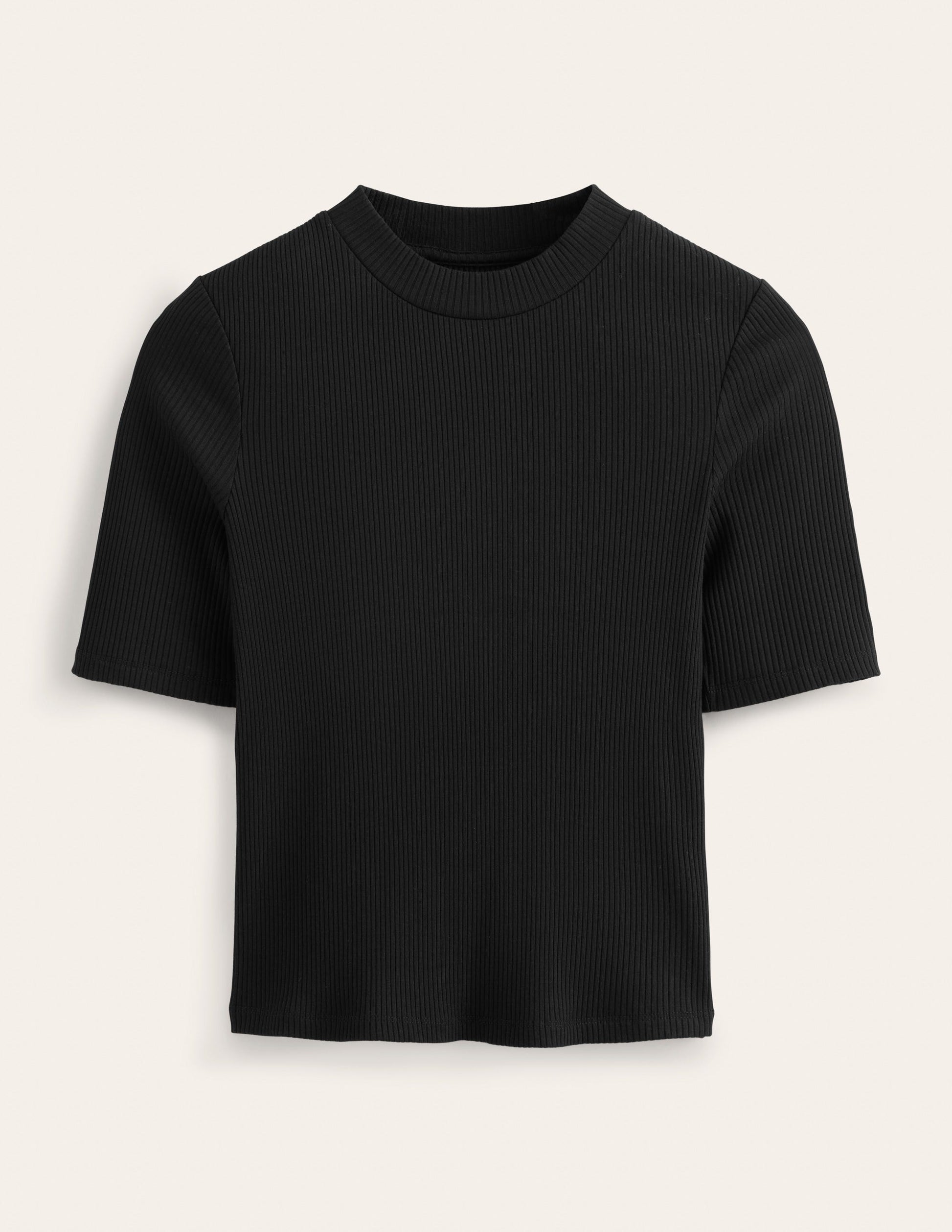 High Neck Ribbed Top-Black-5