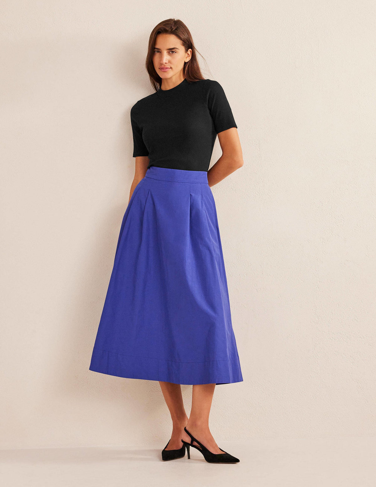 High Neck Ribbed Top-Black - Image 4