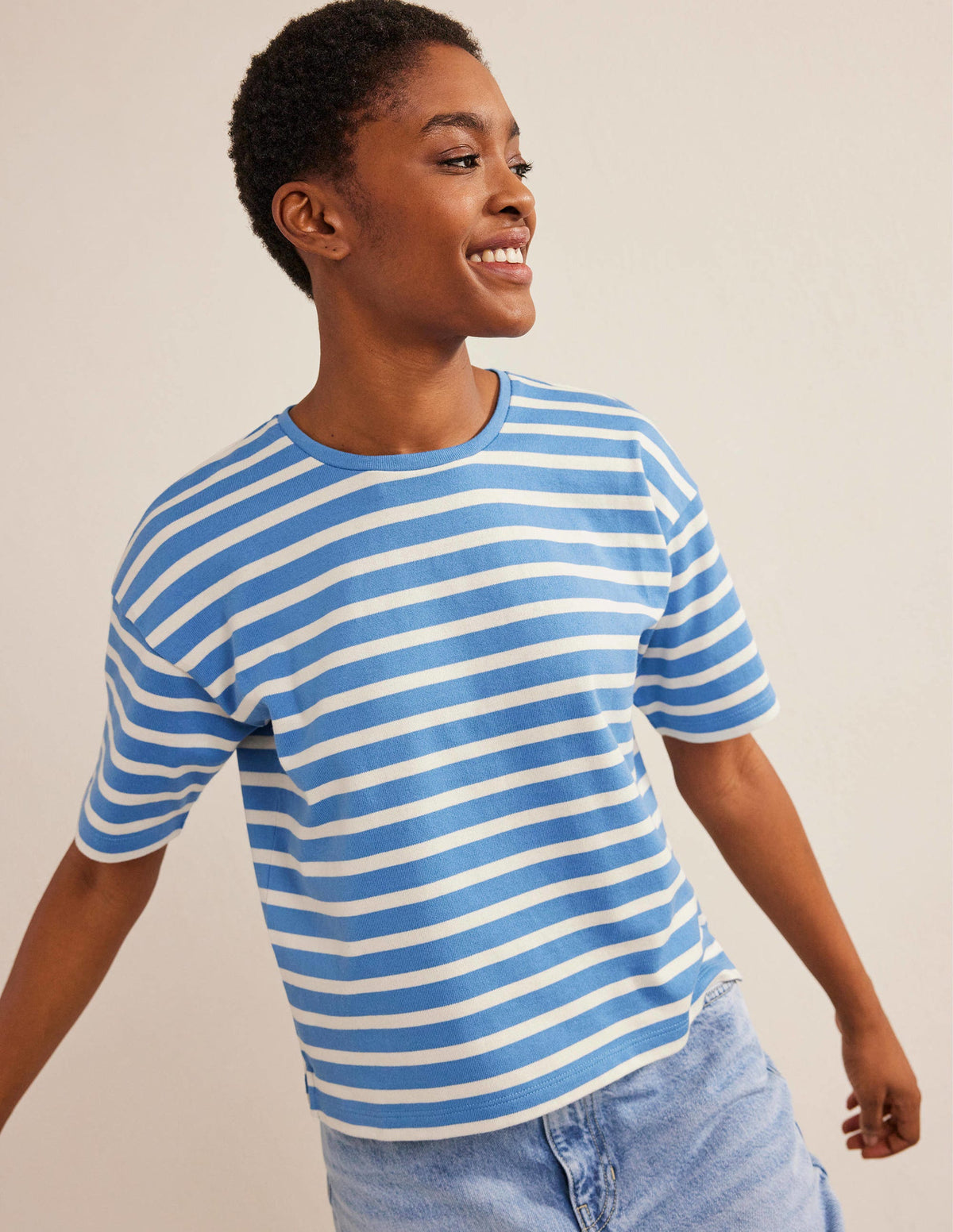 Heavyweight Breton T-Shirt-Porcelain Blue/Ivory Stripe-1