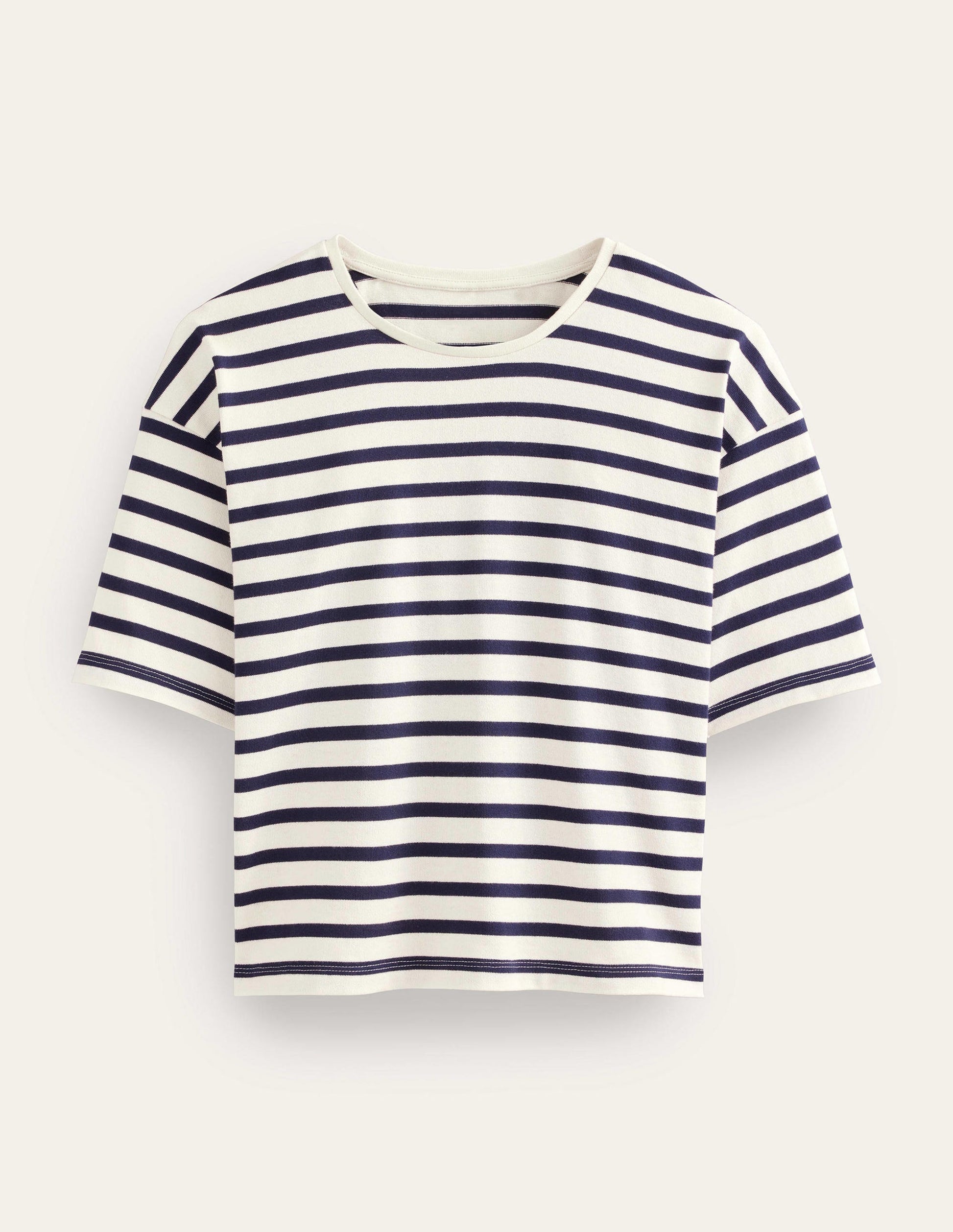 Heavyweight Breton T-Shirt-Ivory/Navy Stripe-6