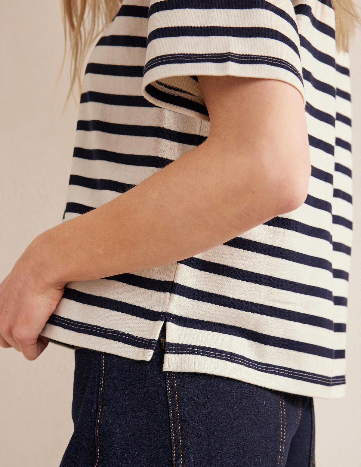Heavyweight Breton T-Shirt-Ivory/Navy Stripe-2