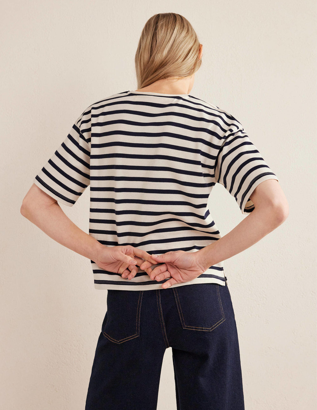 Heavyweight Breton T-Shirt-Ivory/Navy Stripe - Image 3