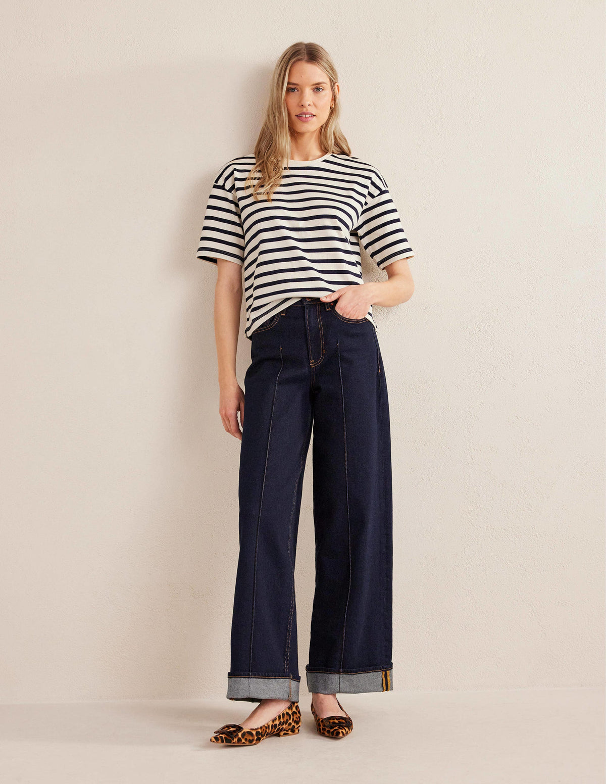 Heavyweight Breton T-Shirt-Ivory/Navy Stripe-5
