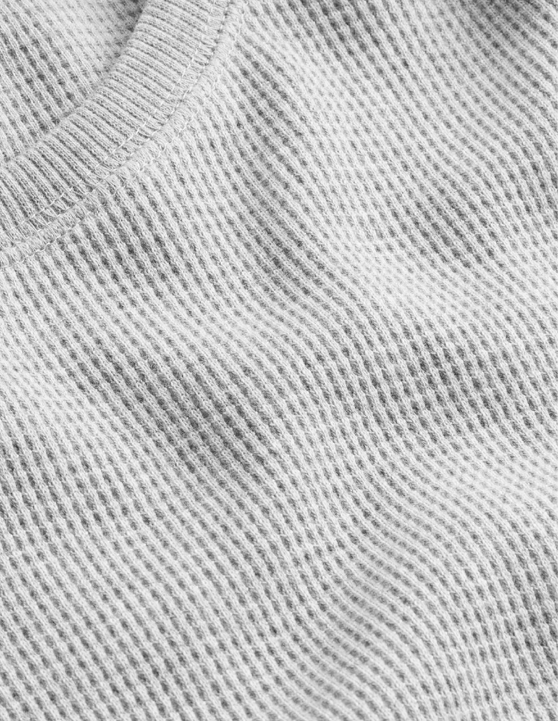 Textured Waffle Detail Top-Grey Marl-3